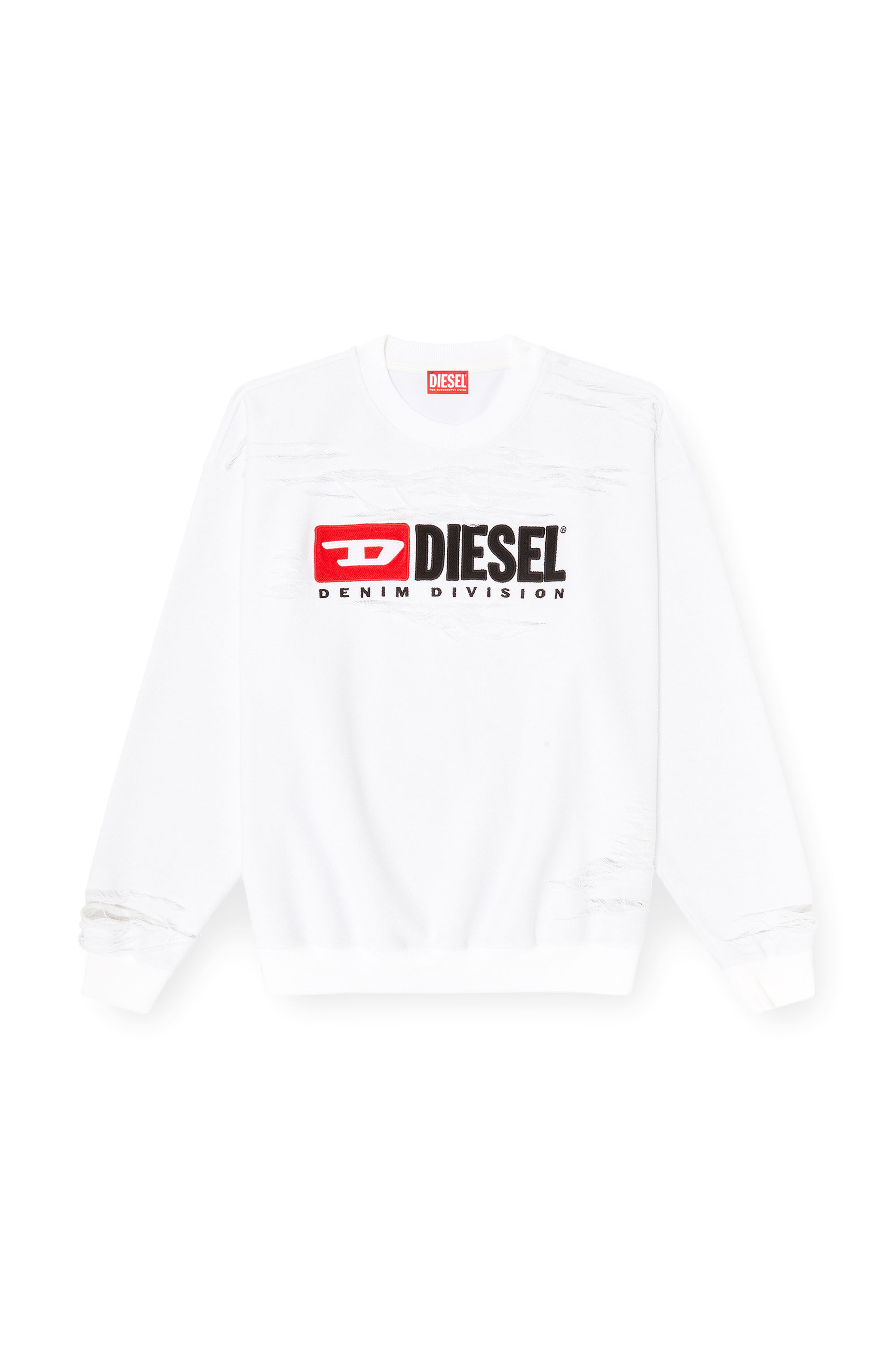 Diesel - S-BOXT-V1, Man's Sweatshirt with devor&egrave;e floating threads in null - 2