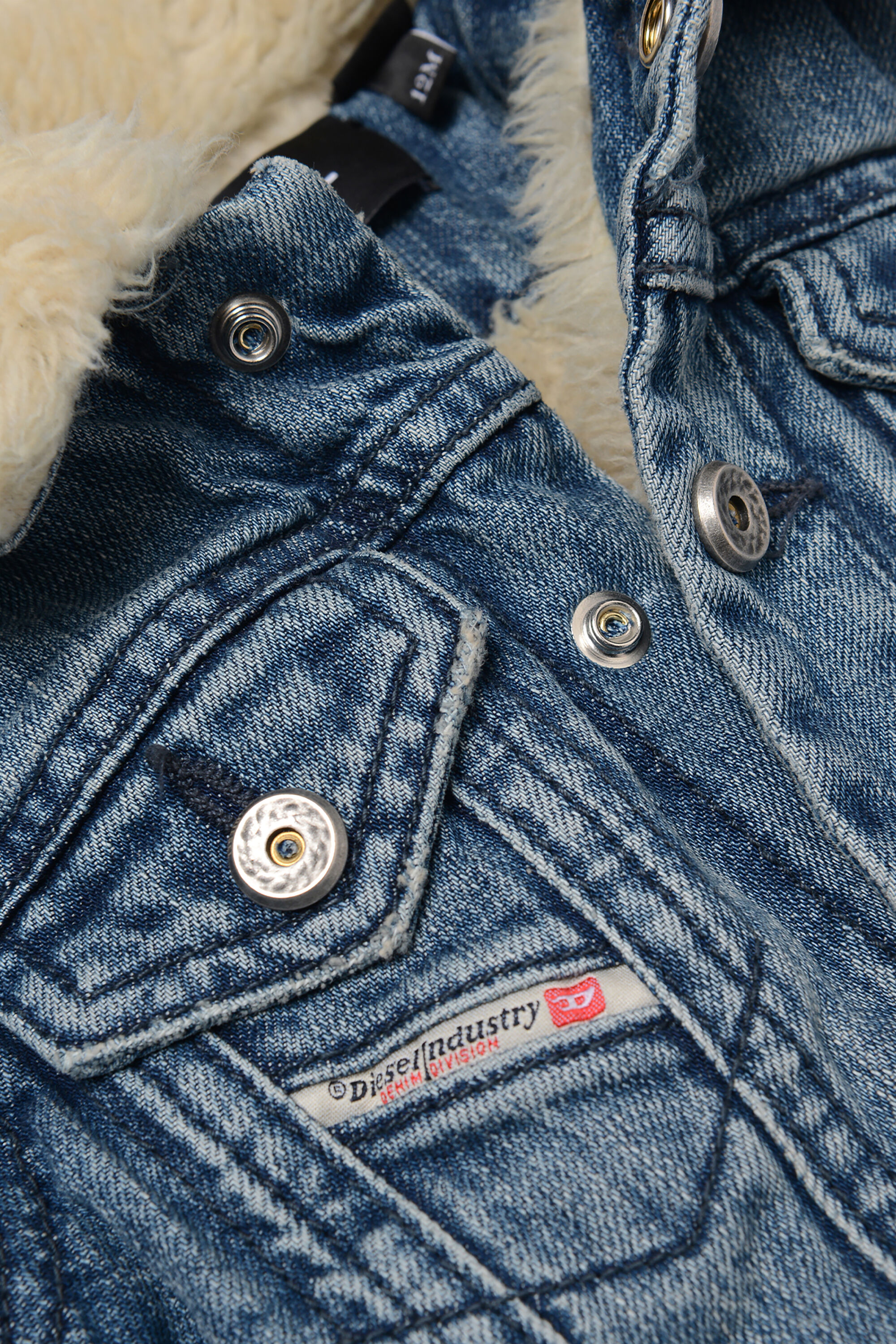Veste jeans top fourrure homme