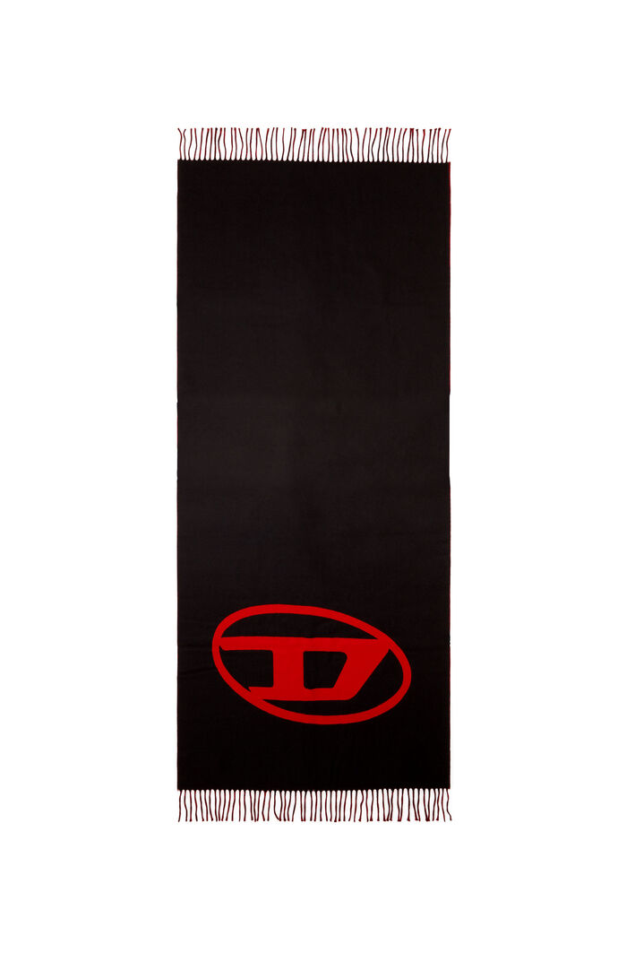 Diesel - S-TEVIE, Man's Reversible two tone wool scarf in Black/Red - 2