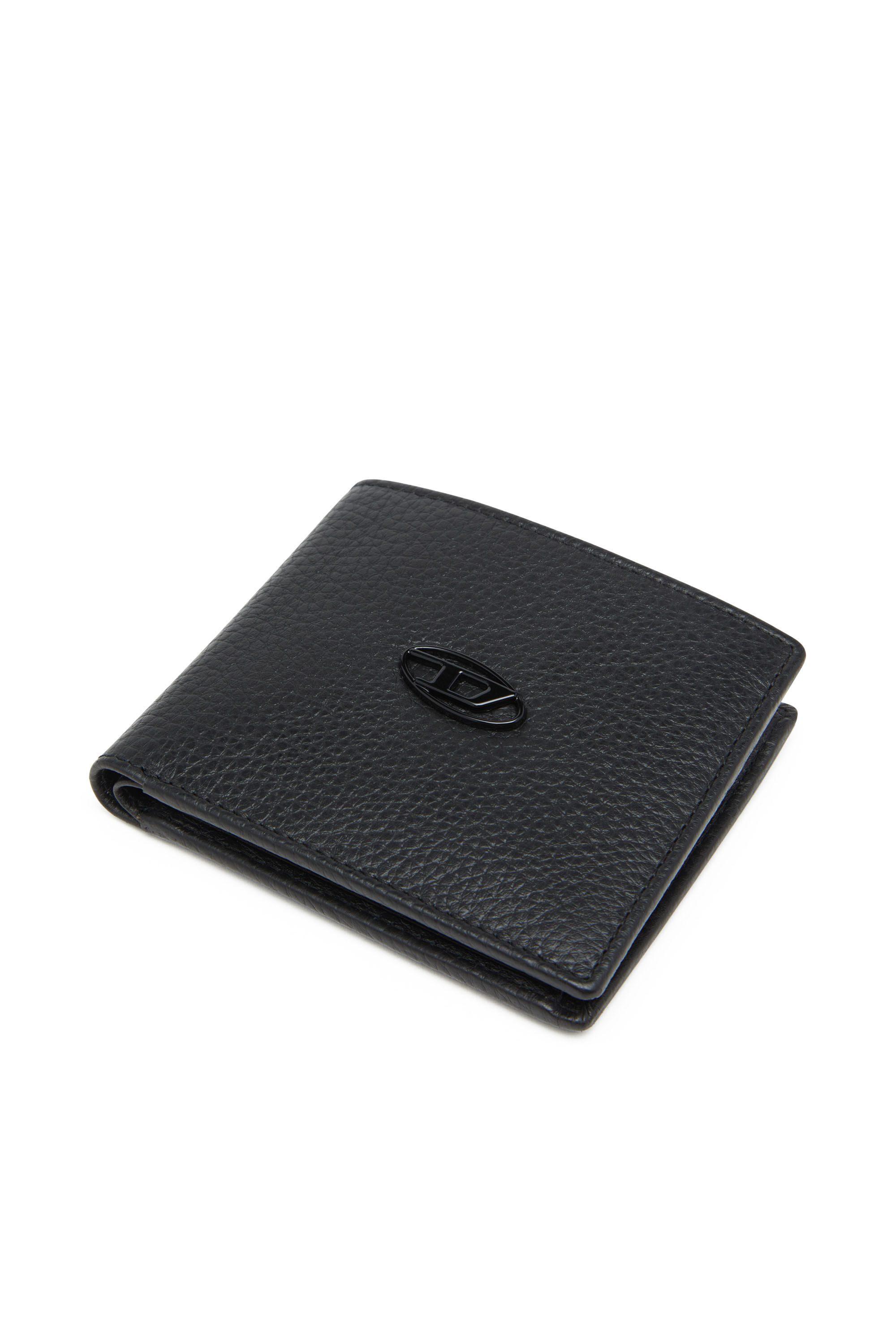 Diesel - BI FOLD COIN S, Man's Bi-fold wallet in grainy leather in Black - 4