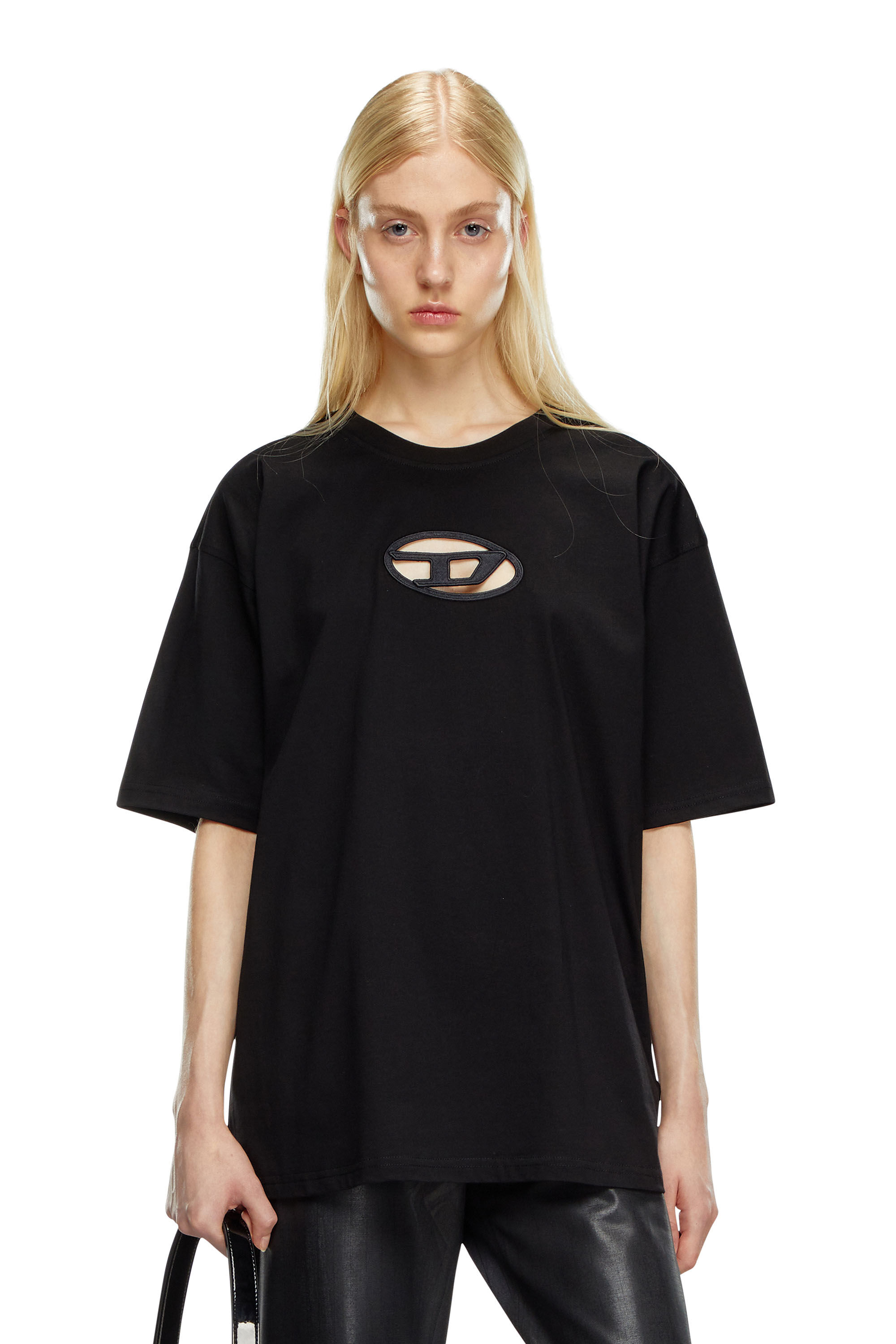 Diesel - T-BOXT-OD, Unisex's T-shirt with embroidered Oval D in Black - 5