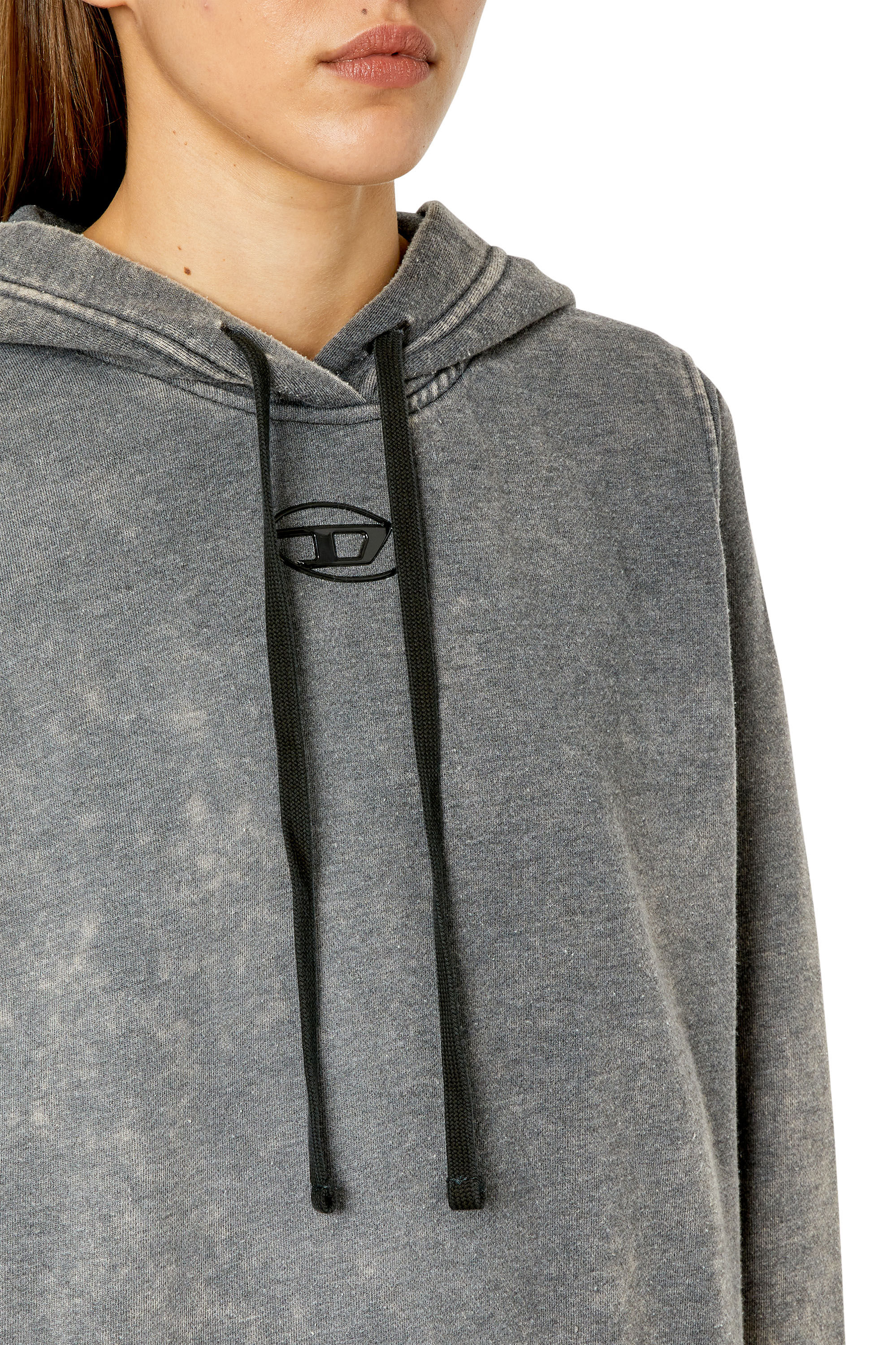 Diesel - F-REGGY-HOOD-G2, Woman's Hoodie with injection moulded logo in Dark grey - 6