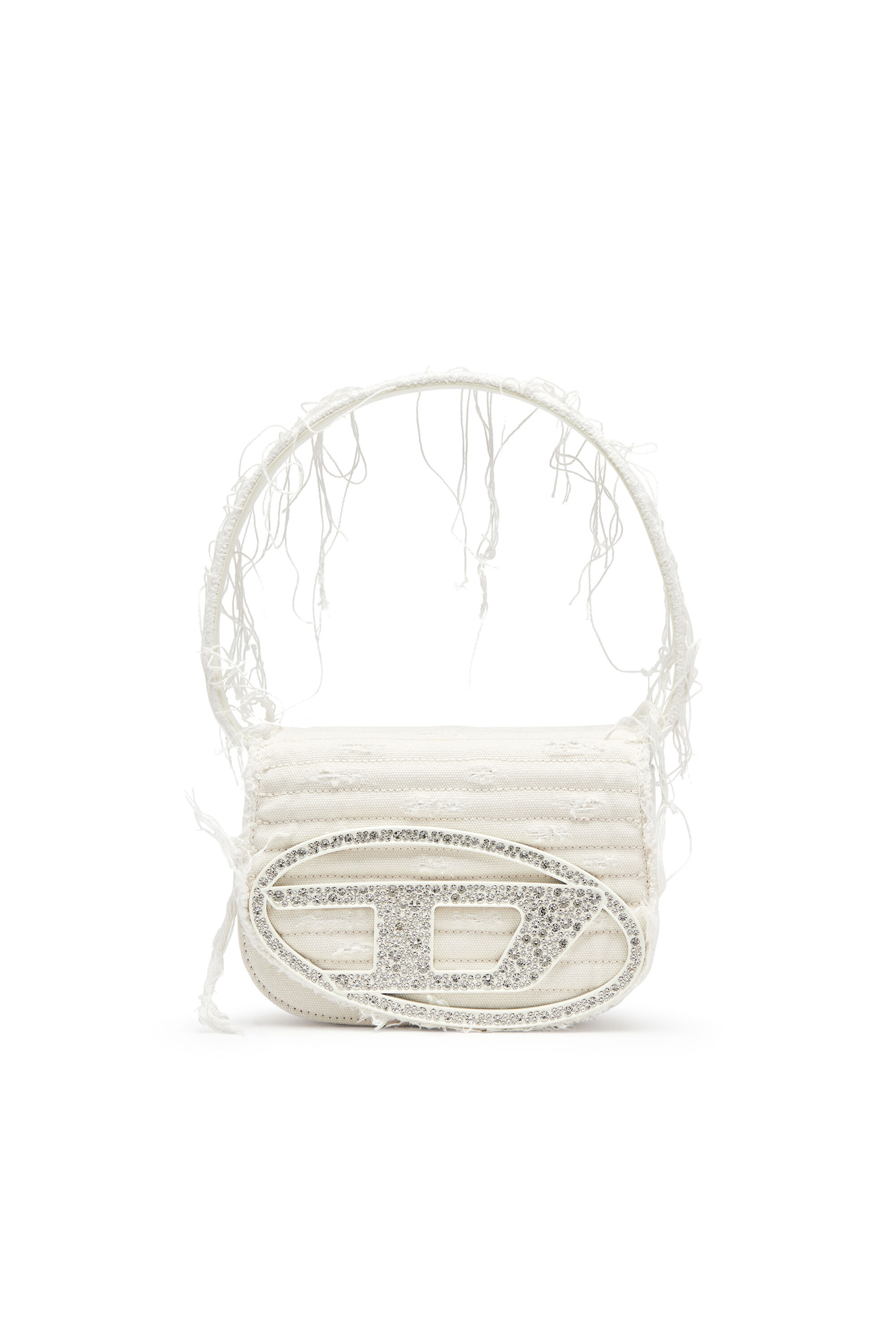 ショルダーバッグ・ポシェット DIESEL Women Shoulder Bags 25PX08396P4728 T1003 WHITE Women's 1DR-Iconic shoulder bag in canvas and leather