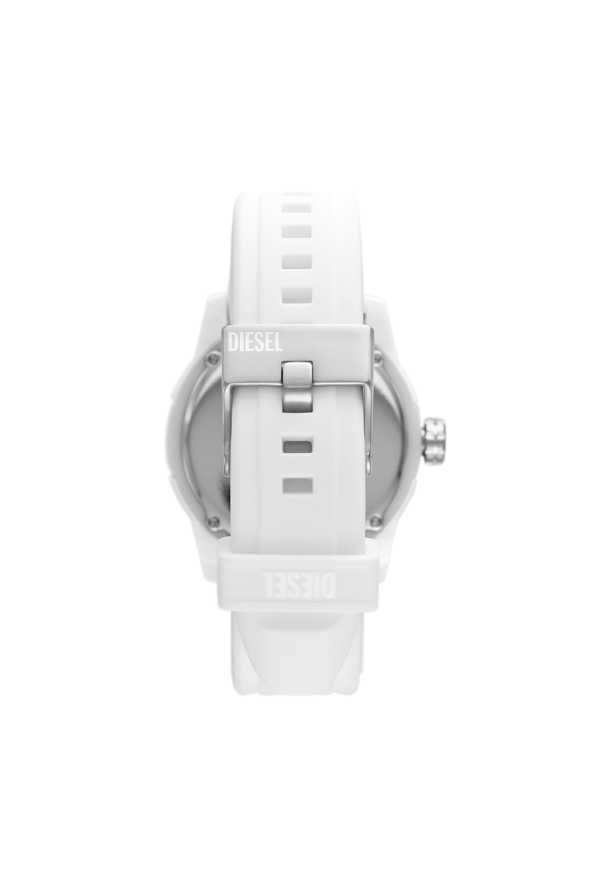 DZ1981: Double up three-hand white silicone watch | Diesel