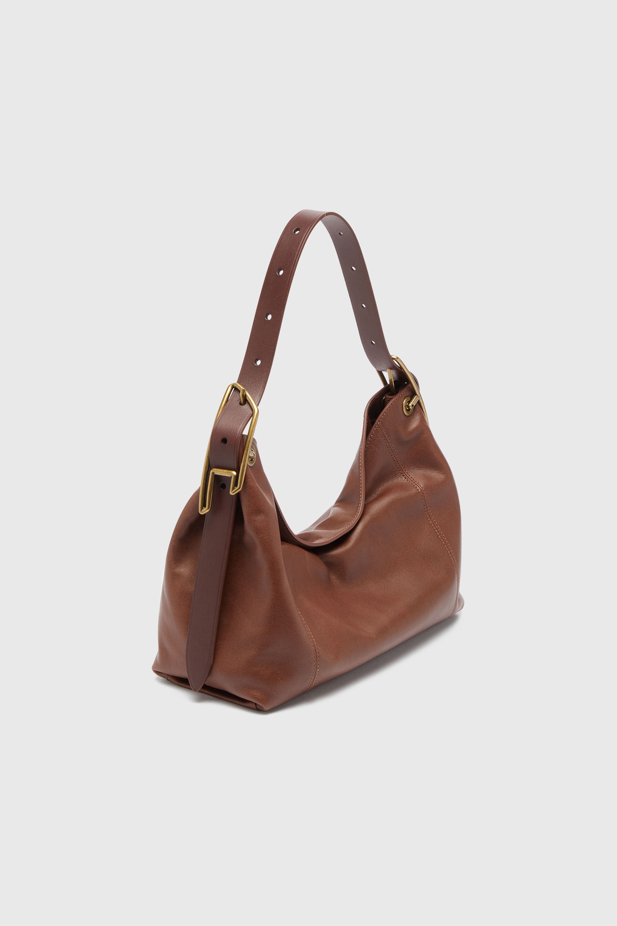 Diesel - D-LINE HOBO S, Woman's D-Line-Shoulder bag in leather in Dark Brown - 5