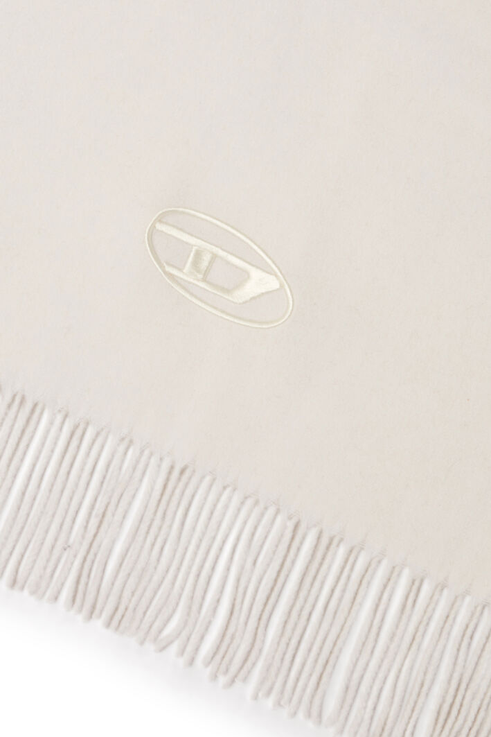 Diesel - S-IMON-D-LONG, Man's Wool-blend scarf with fringed edges in White - 3