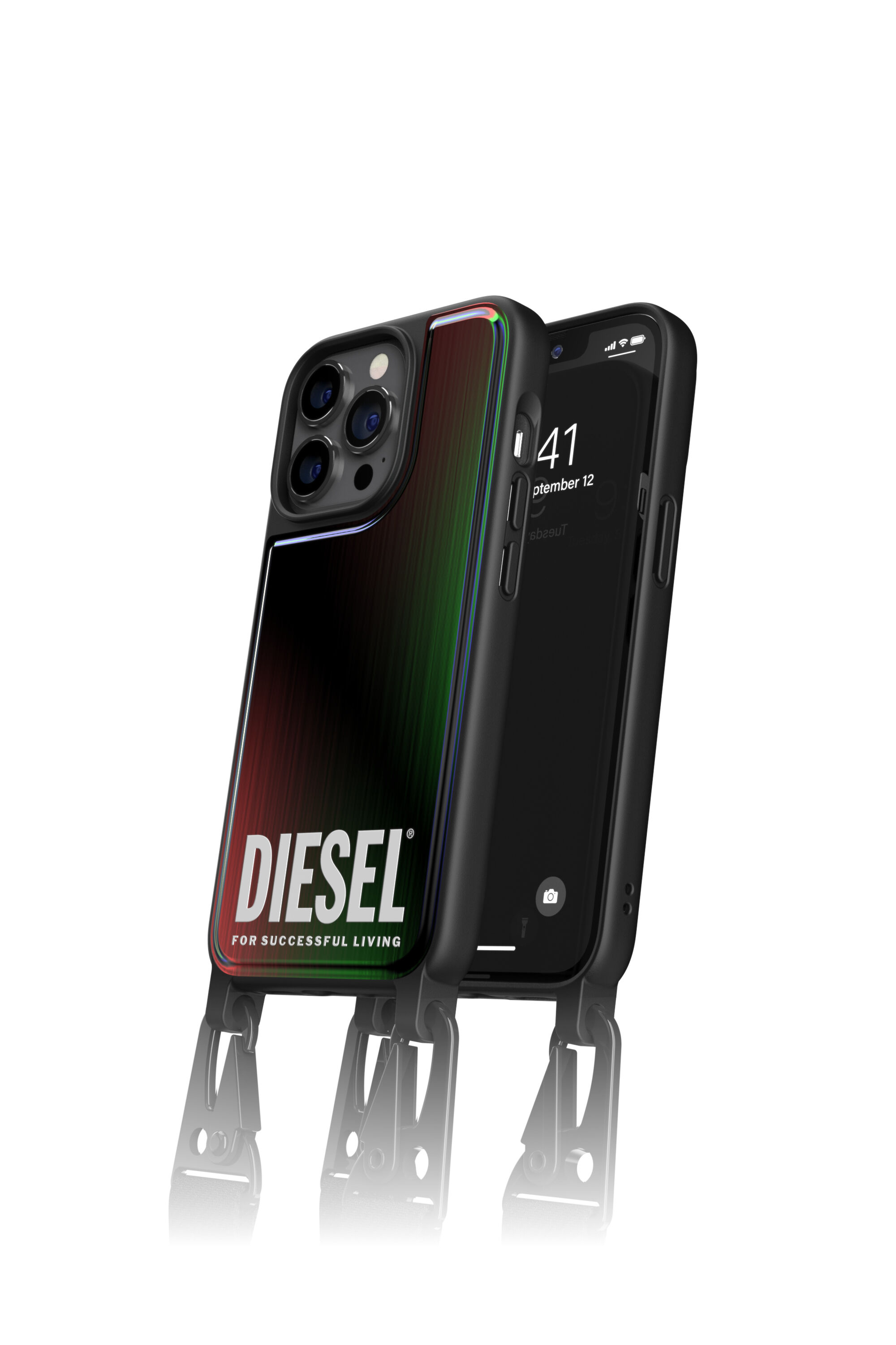 Diesel - 47171 NECKLACE CASE, Unisex's Necklace case patent for iPhone 13/13 Pro in Multicolor/Black - 1