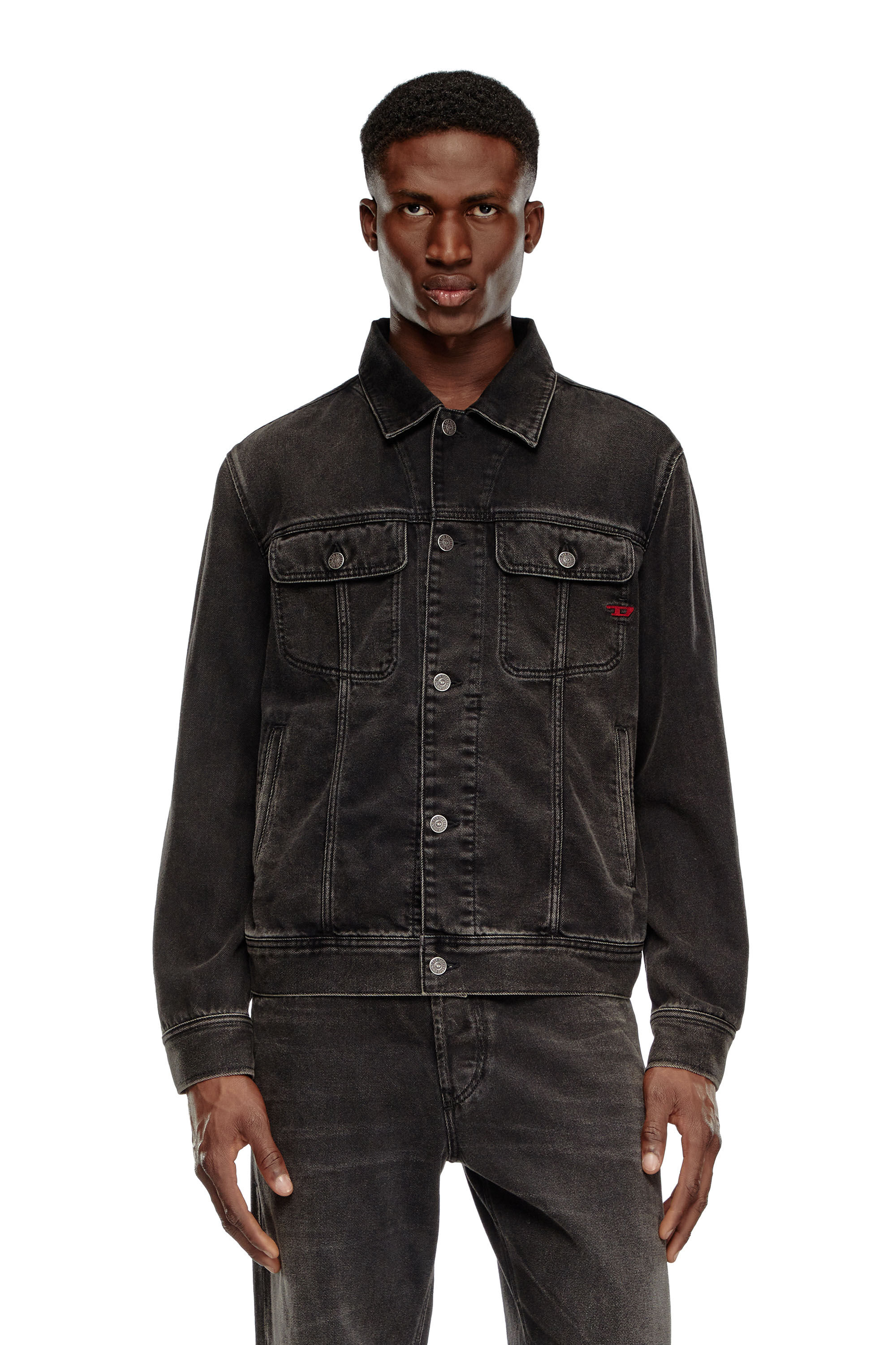 Diesel - D-BARCY, Man's Regular-fit trucker jacket in Black - 6