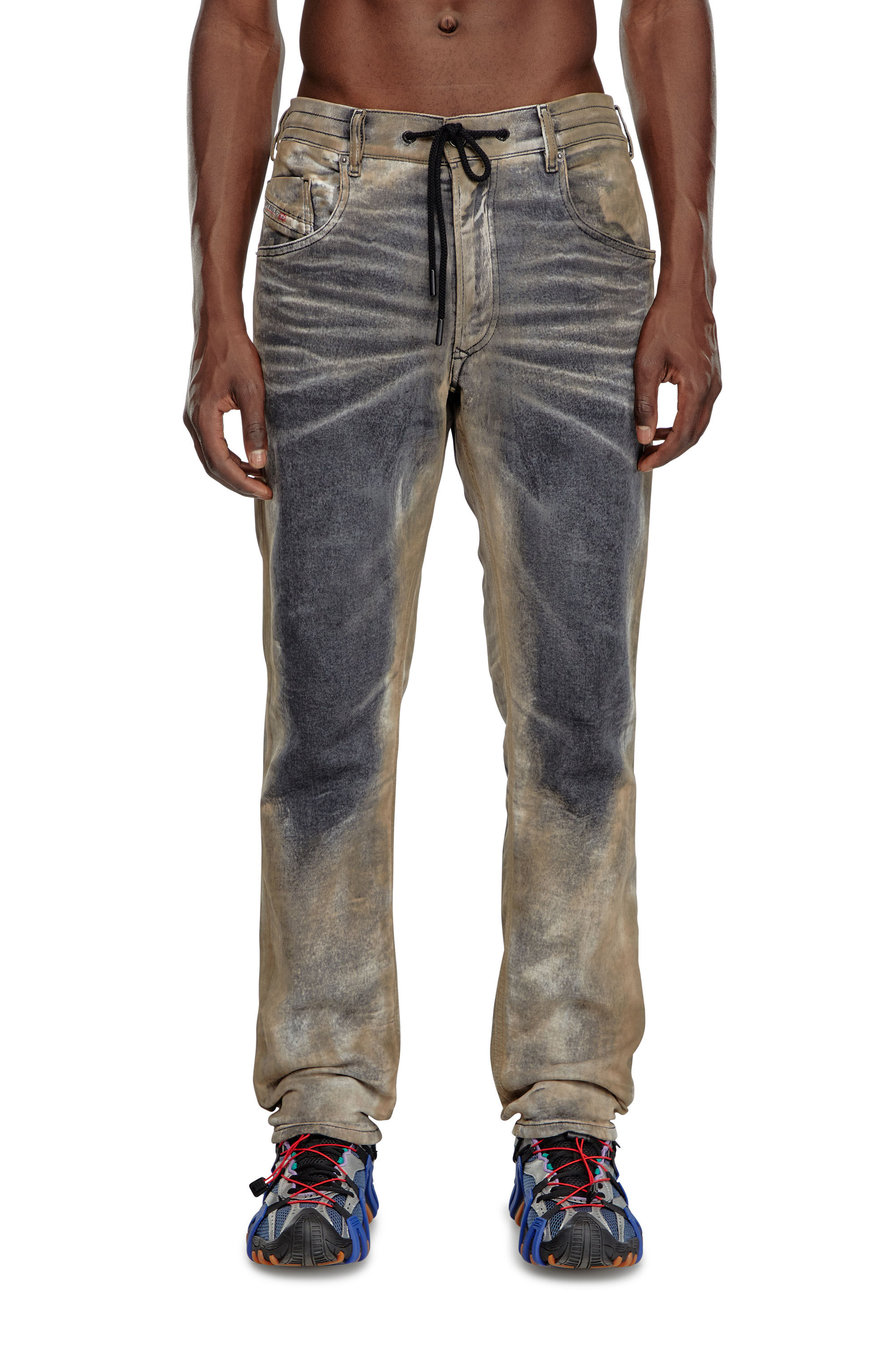 Diesel - Man's Tapered 2030 D-Krooley Joggjeans® 068NP, Black/Dark grey - 3