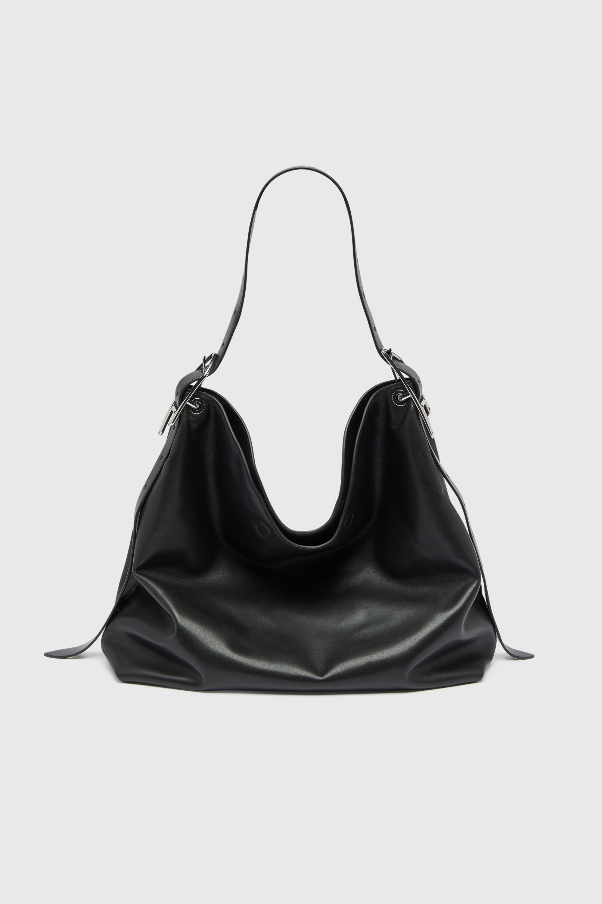 Diesel - D-LINE HOBO L, Woman's D-Line-Leather hobo bag in Black - 3