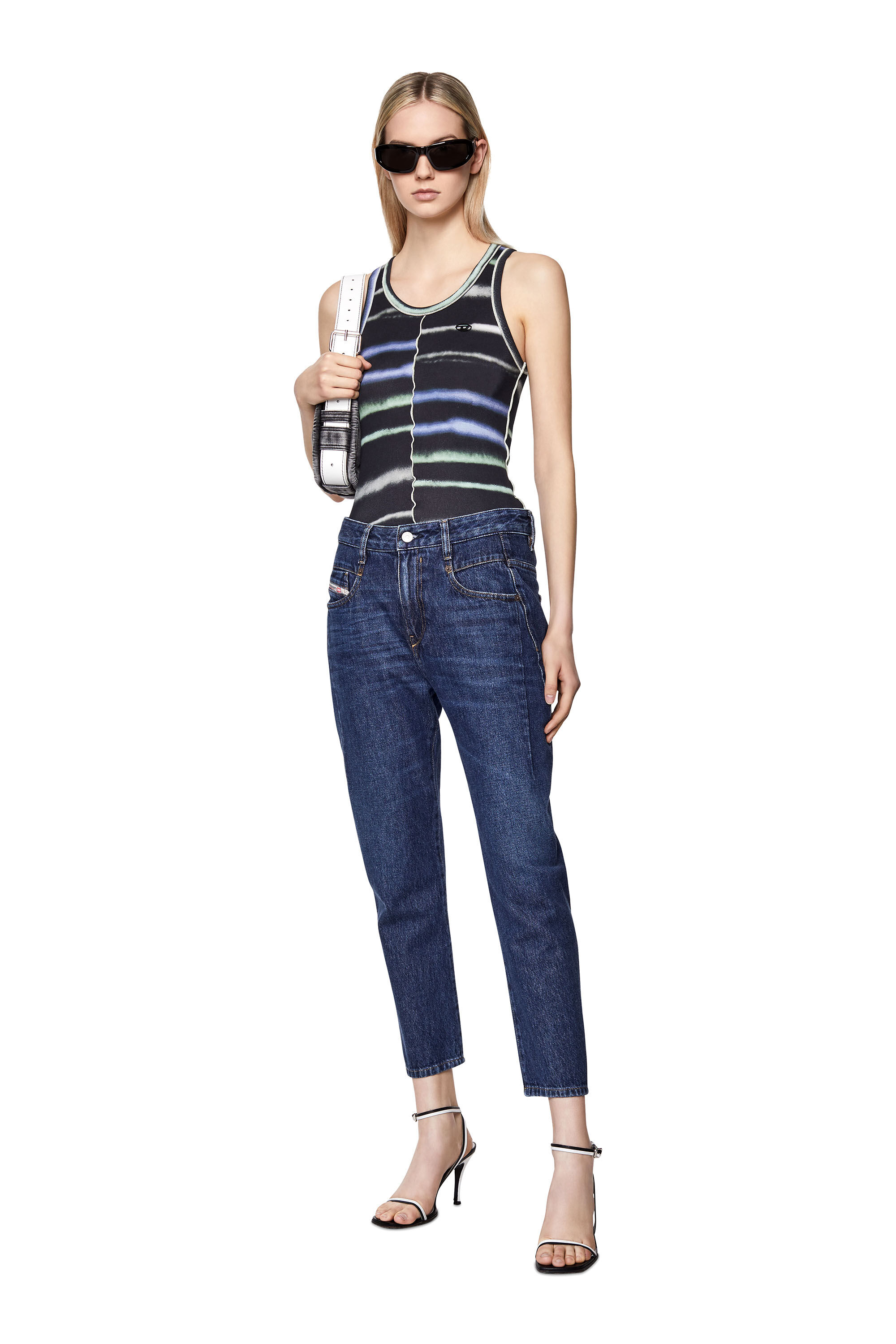 Women Dark blue Boyfriend Slouchy Jeans 