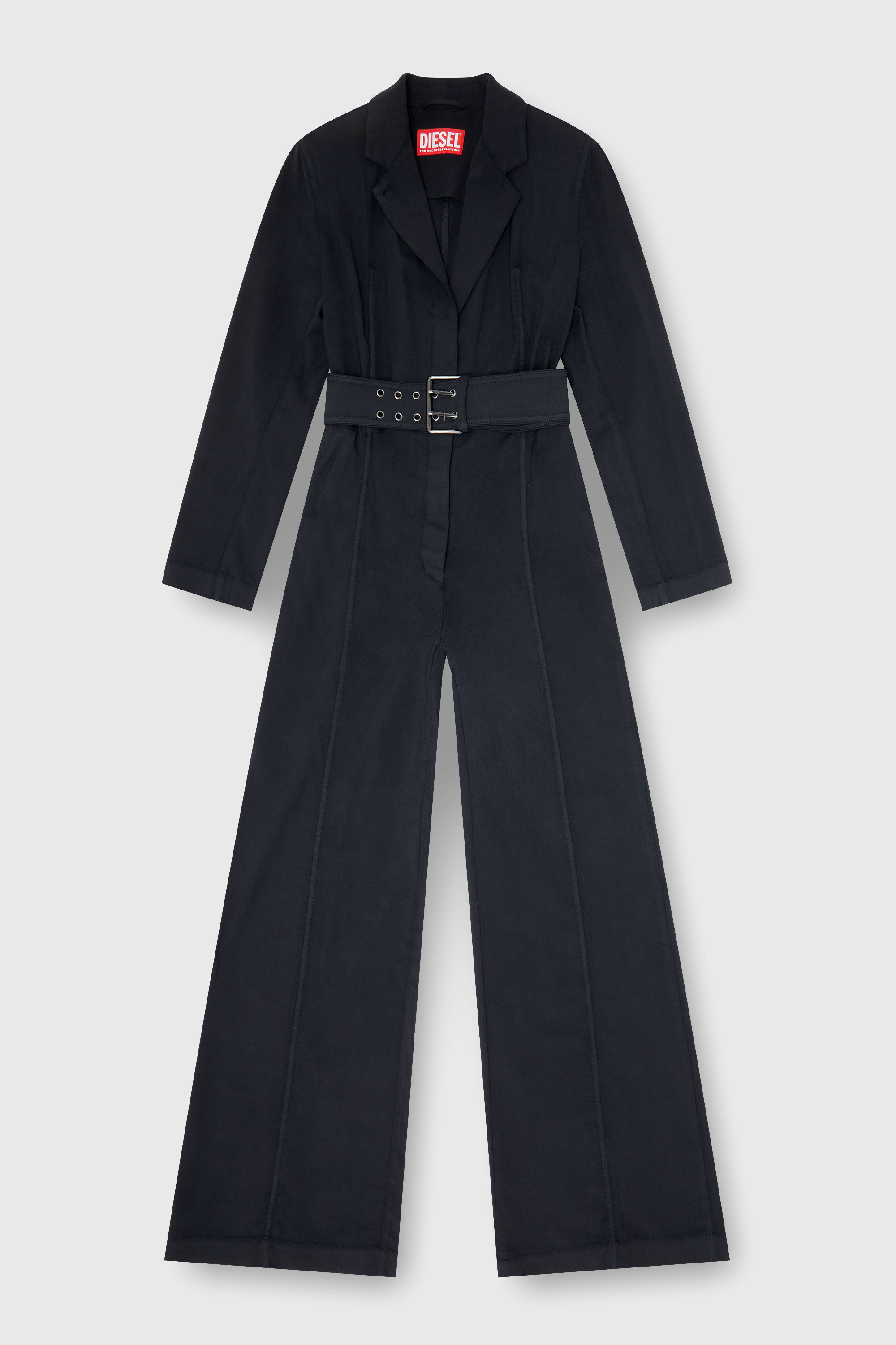 Diesel - J-AEL, Woman's Belted blazer jumpsuit in stretch wool in Black - 2
