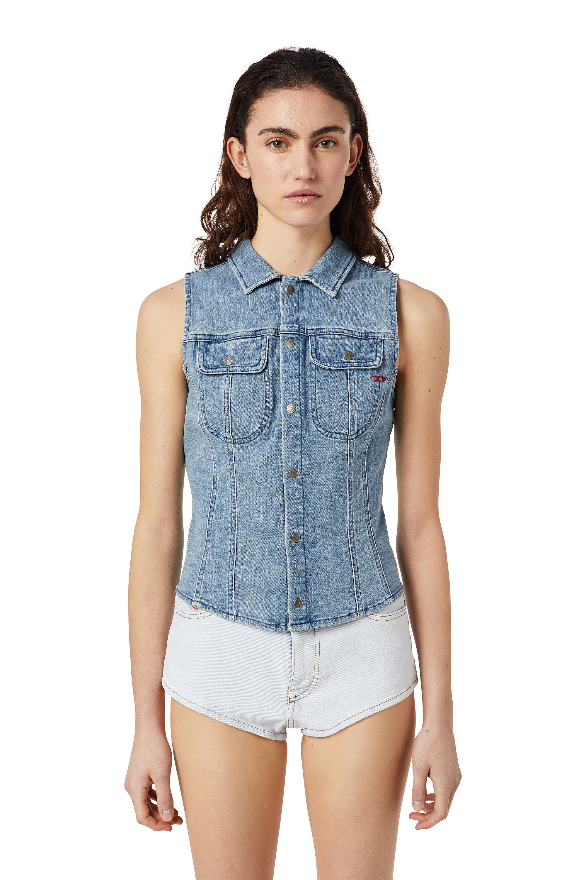 Diesel - DE-SHON SLEEVELESS WESTERN SHIRT,  - Image 3