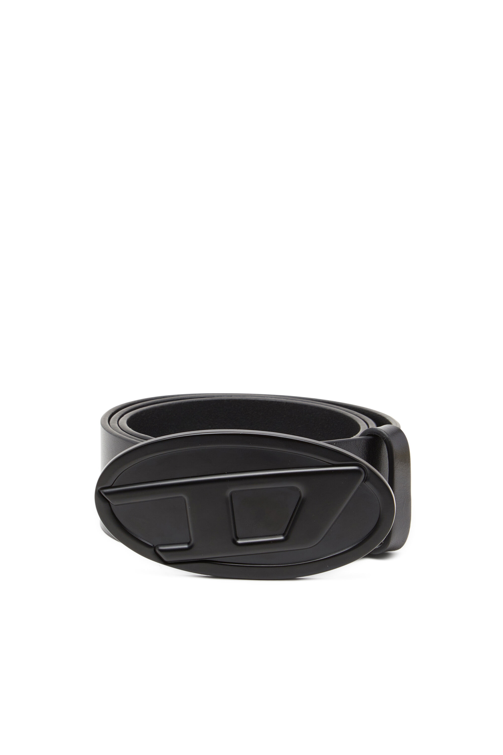 Diesel - B-1DR 2.0, Woman's 4cm leather belt with Oval D plaque in Black - 1
