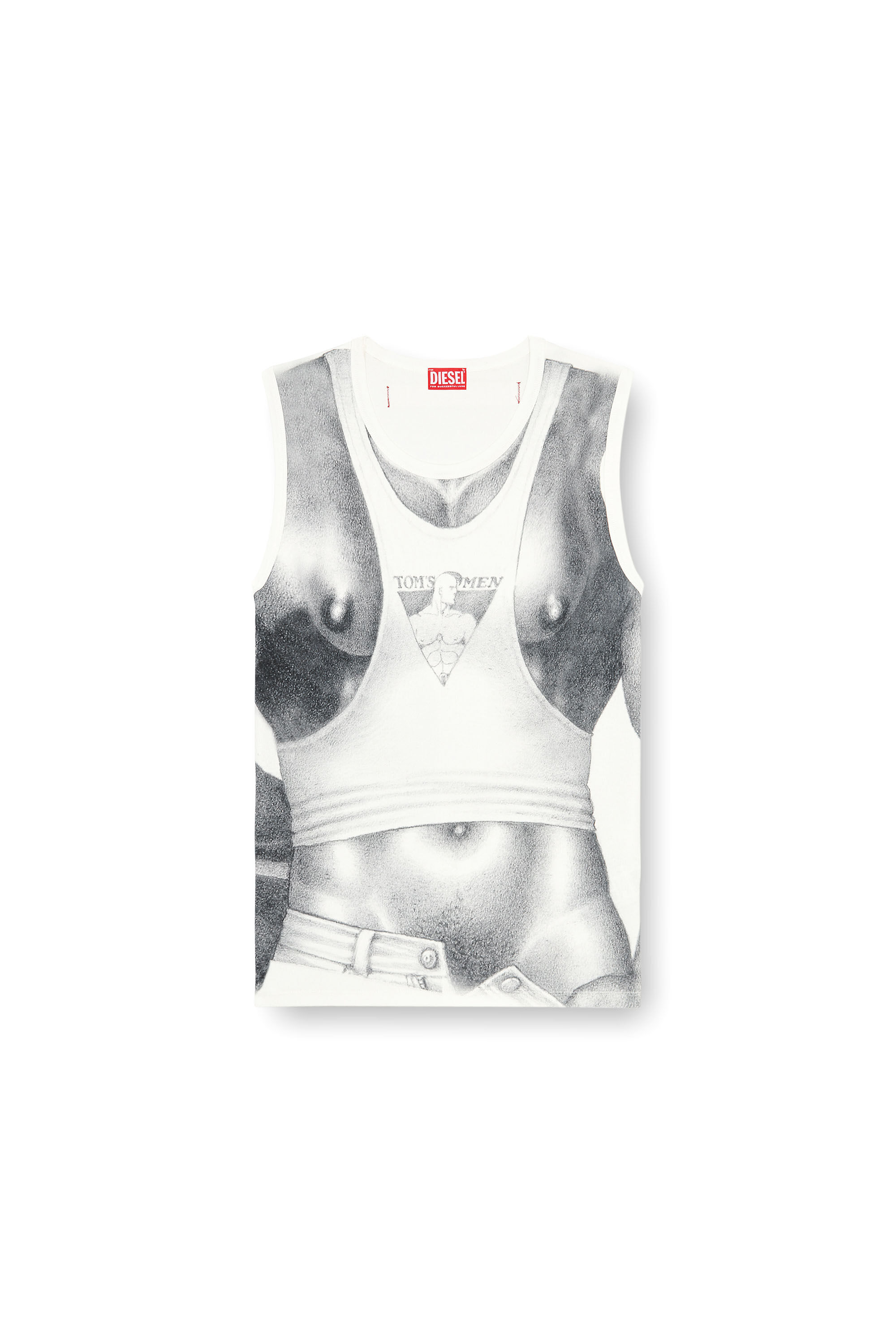 Diesel - PR-T-LIFTY-TOF, Unisex Tank top with all-over print in White - Image 2
