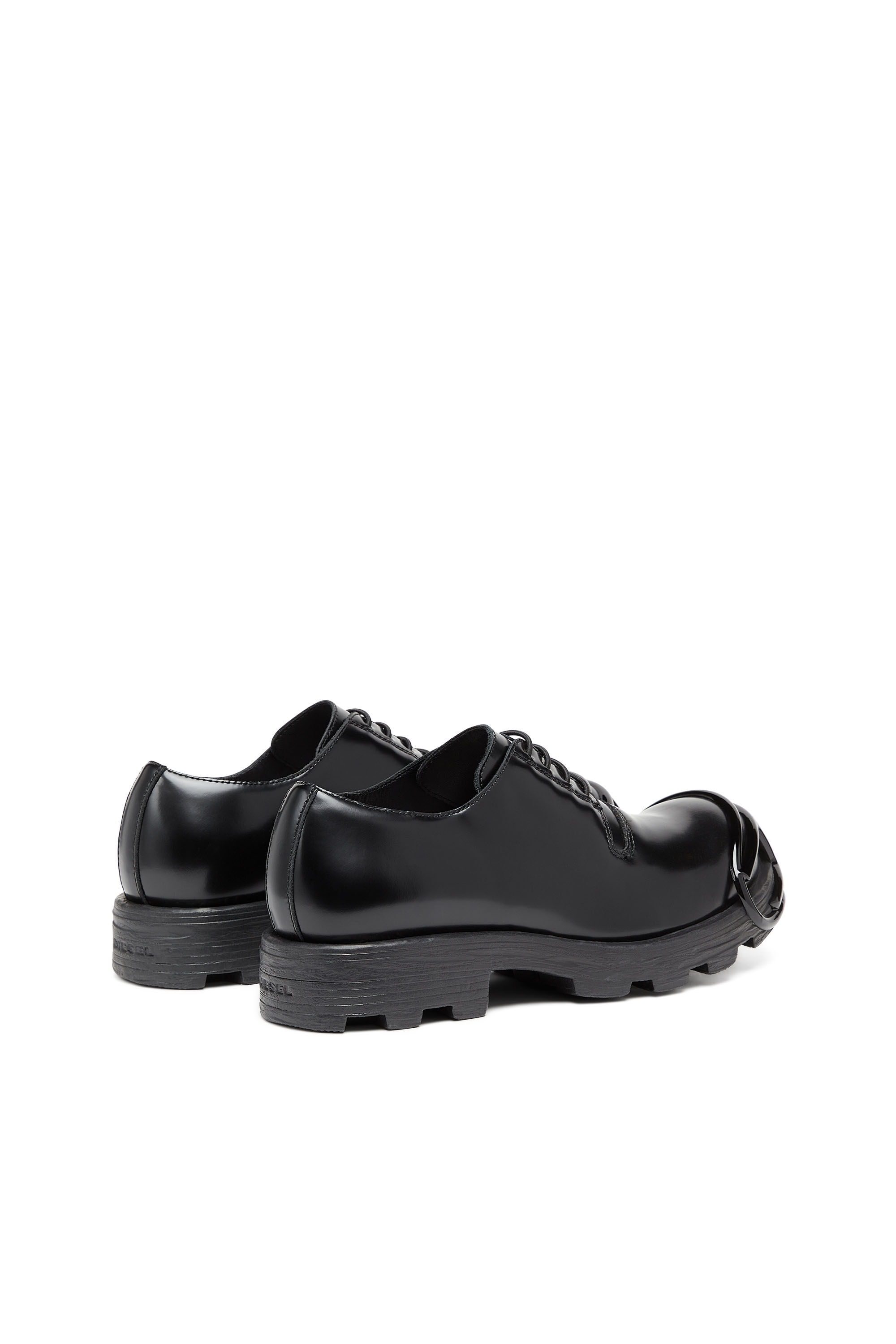 Men's D-Hammer-Leather lace-up shoes with oval D toe cap | Black