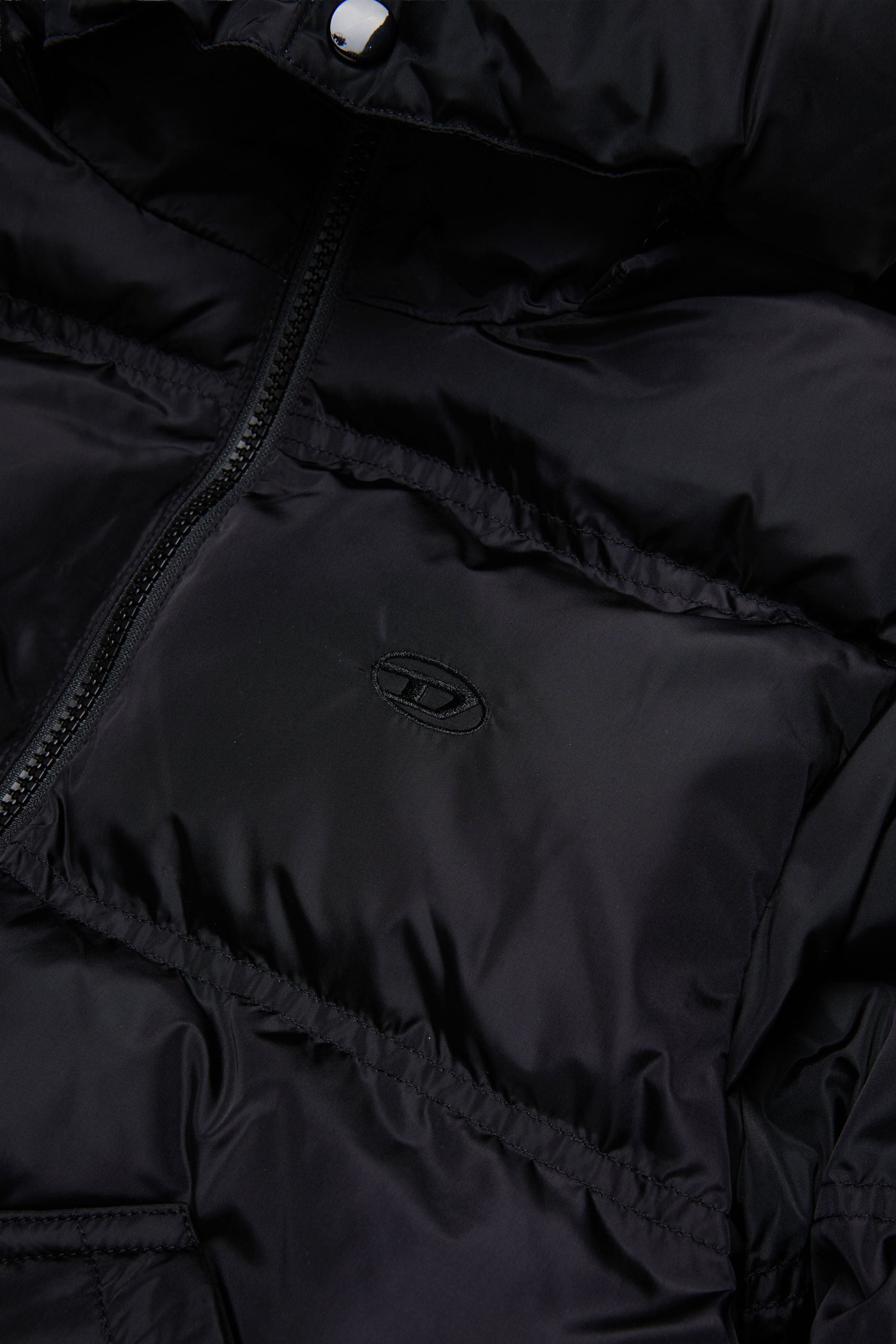 Diesel - JRIVON, Unisex's Hooded puffer jacket with oversized pockets in Black - 4