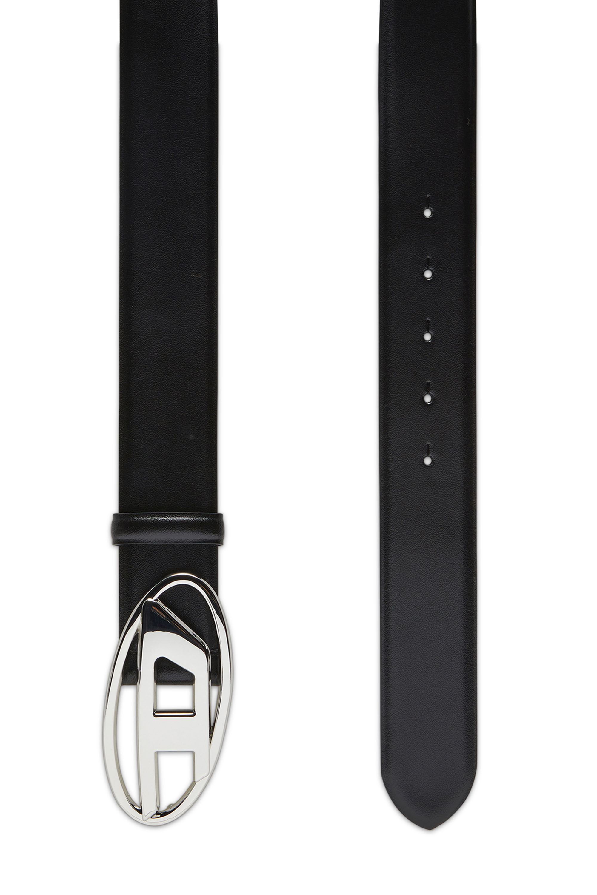B-1DR: Leather Belt with silver D logo buckle | Diesel