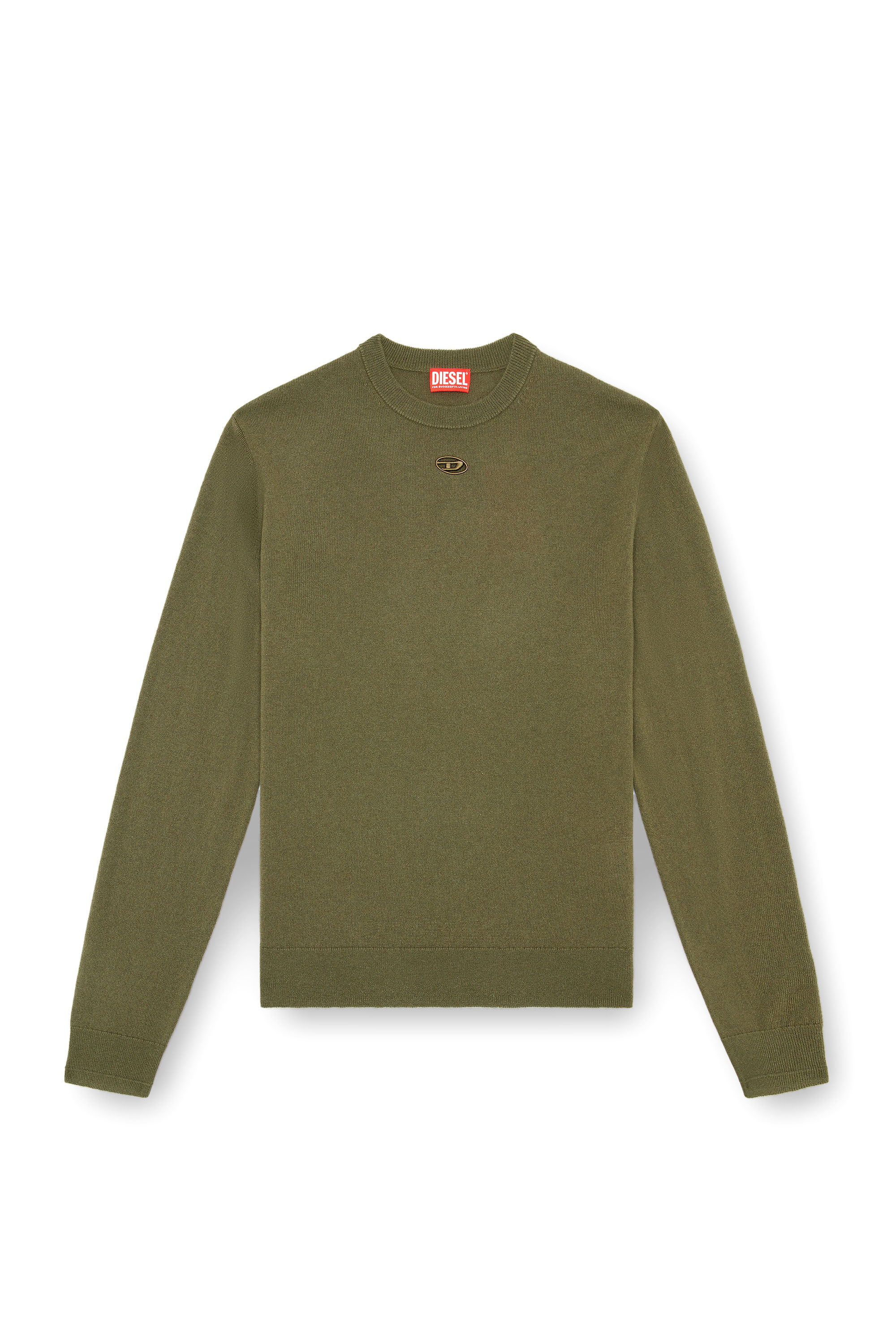 Diesel - K-VIERI, Man's Wool and cashmere jumper in Dark Green - 2