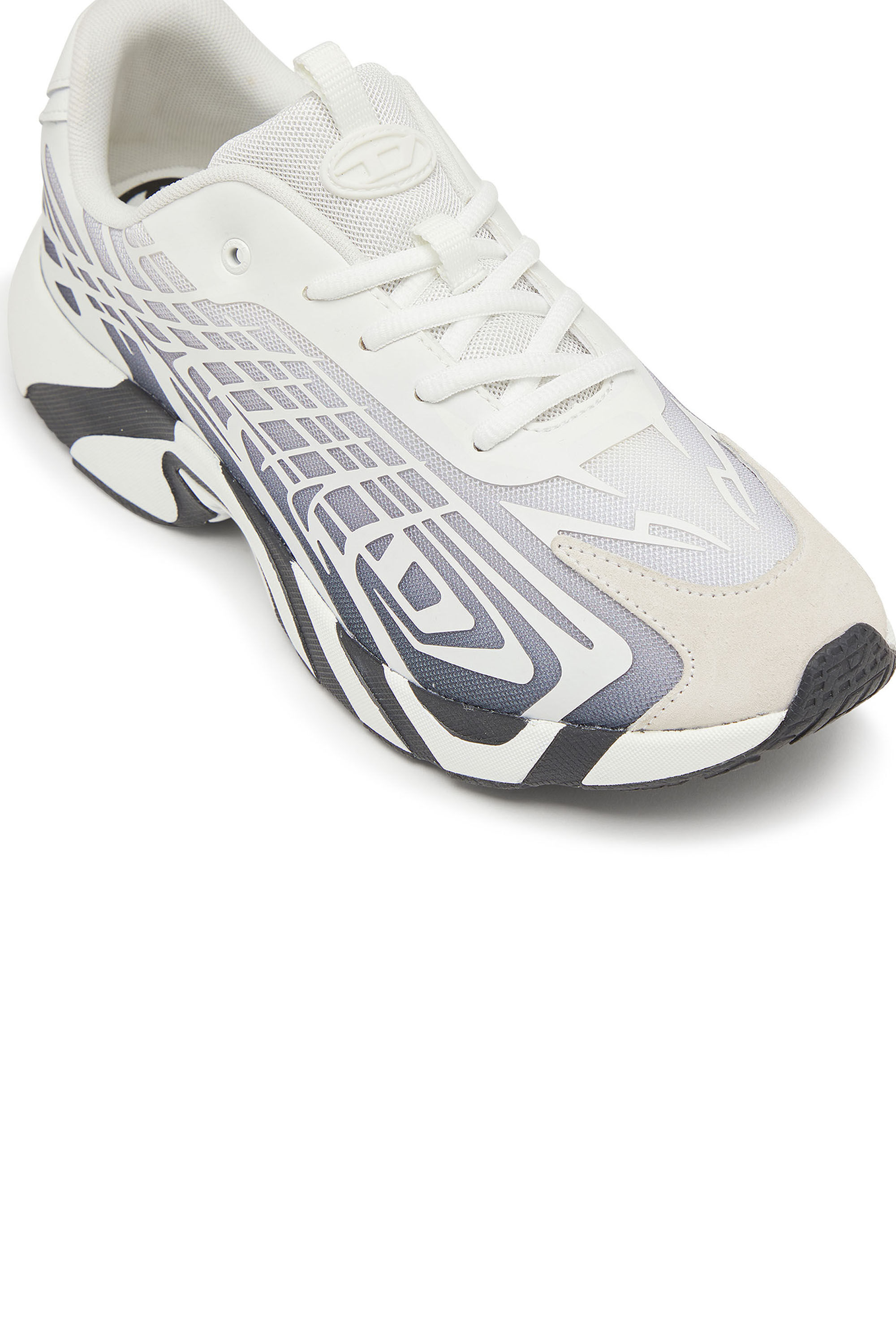 Diesel - S-D-VIT'S 500 LOW, Man's D-Vit-Sneakers in striped d&eacute;grad&eacute; mesh in White/Grey - 6