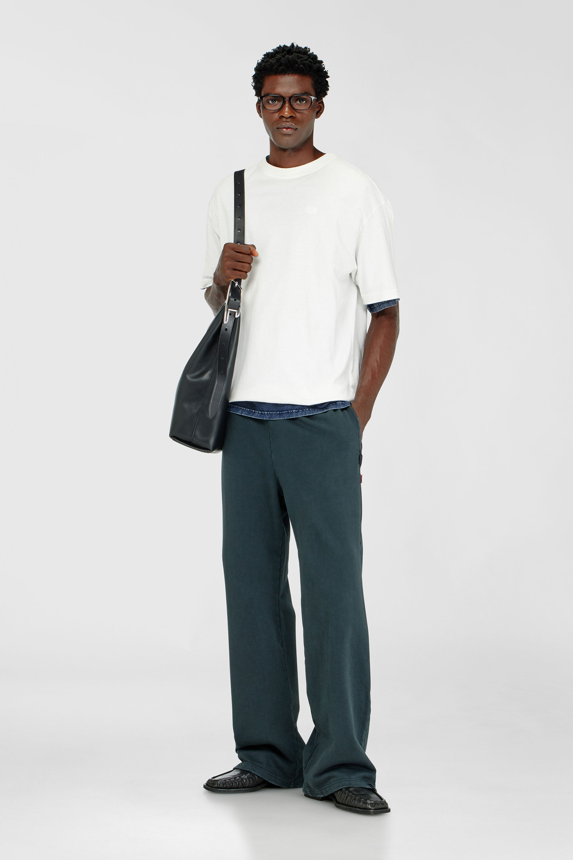 Diesel - T-BOGGY-MEGOVAL-D, Man's T-shirt with maxi oval D embroidery in White - 1
