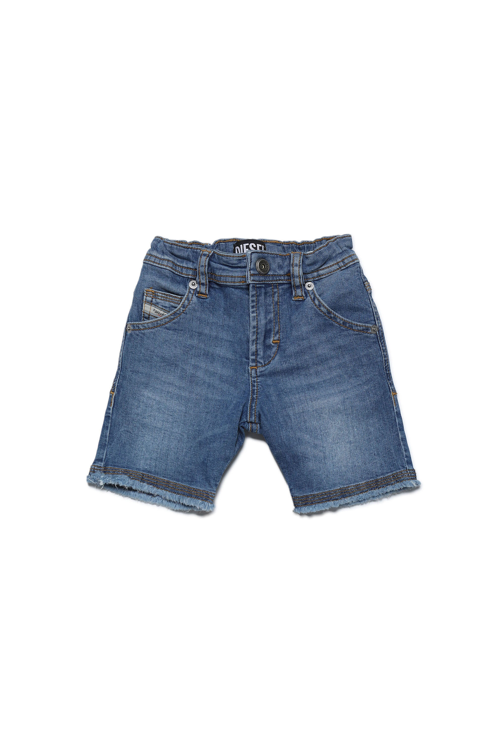 Denim shorts with frayed hems | Diesel