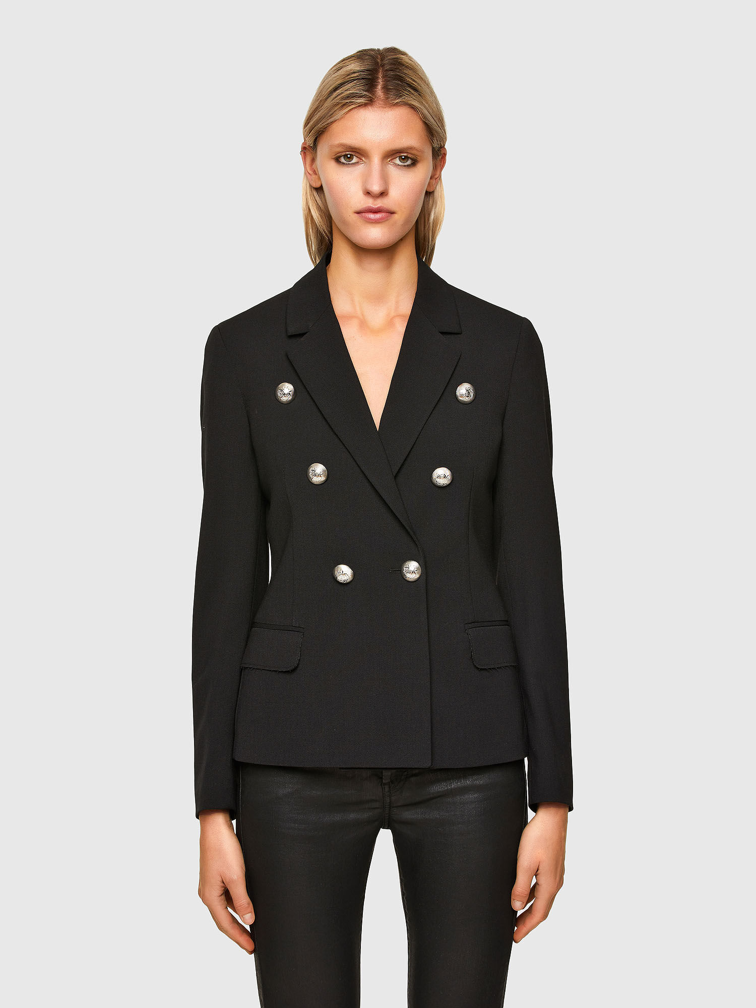military button blazer