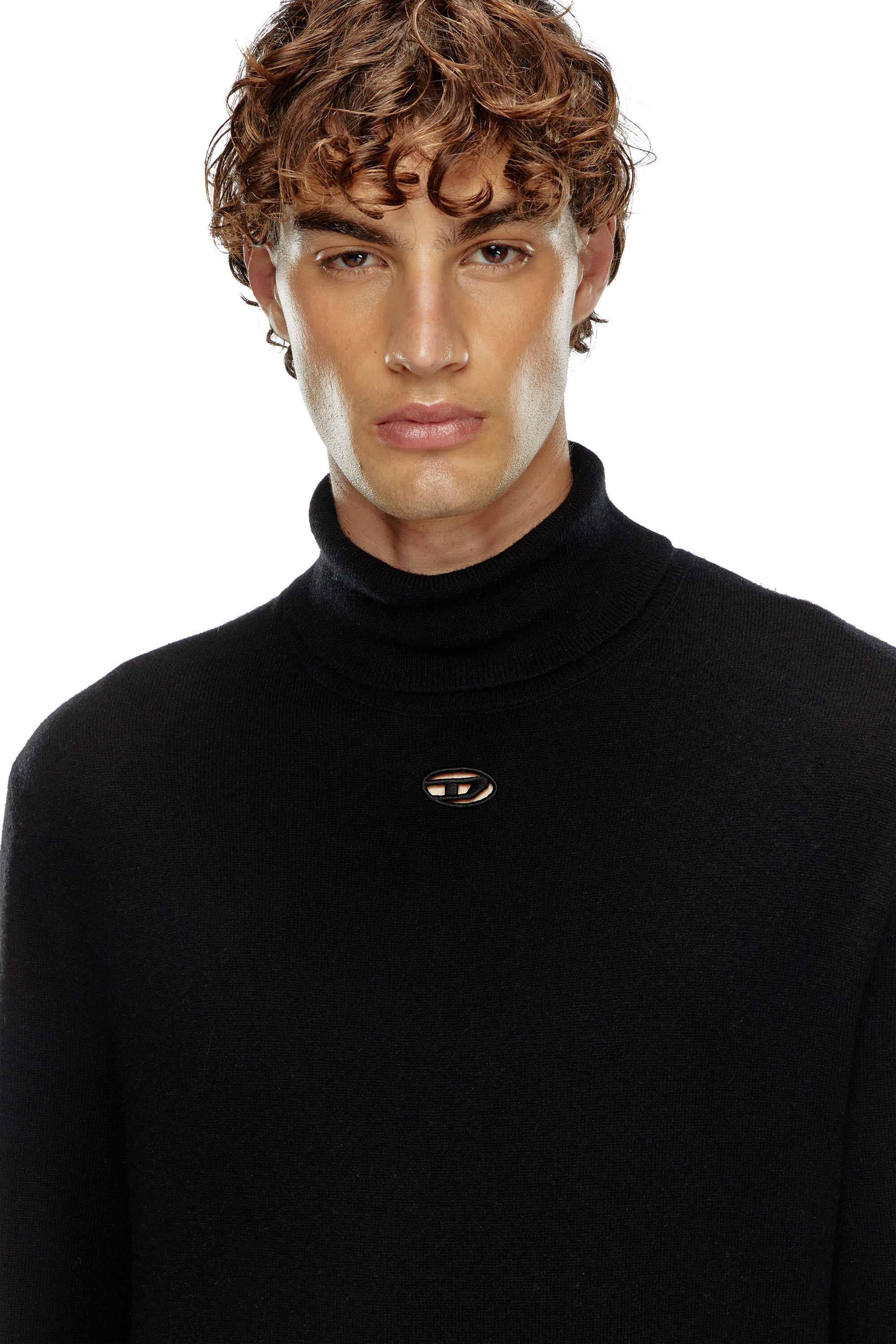 Diesel - K-VIERI-TN, Man's Turtleneck jumper in wool and cashmere in Black - 5