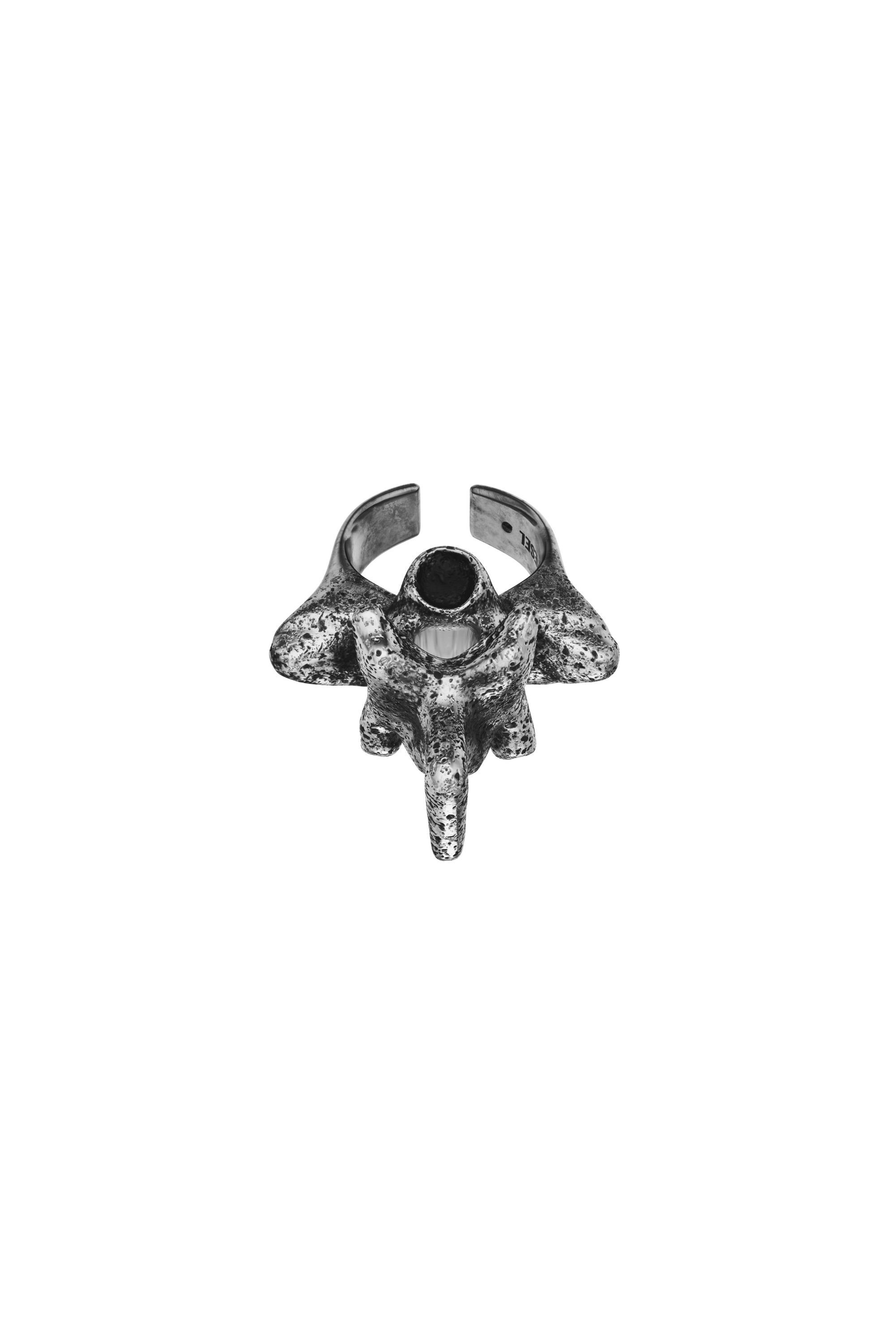 Diesel - DX1708040 JEWELLERY, Unisex's Silver-tone center focal ring in Dark grey - 2