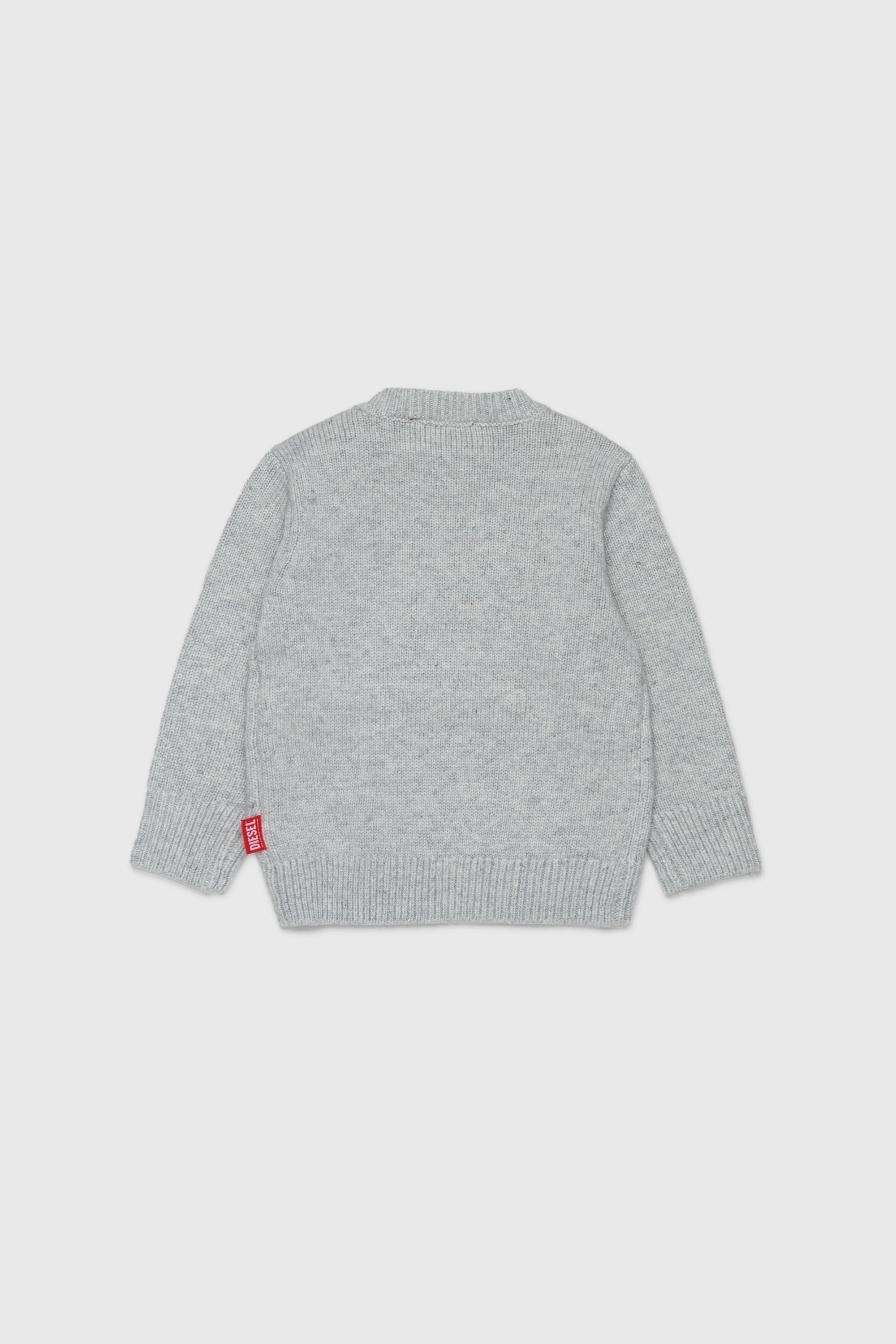 Diesel - KOMYB, Man's Cashmere-enriched jumper with big Oval D in Grey - 2