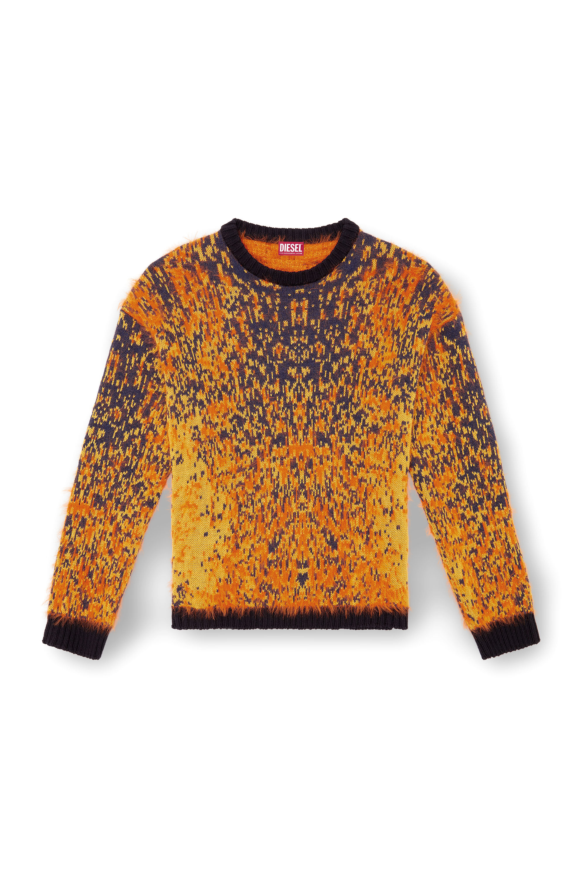 Diesel - K-RAIN, Man's Jumper with acid rain effect in Orange - 2