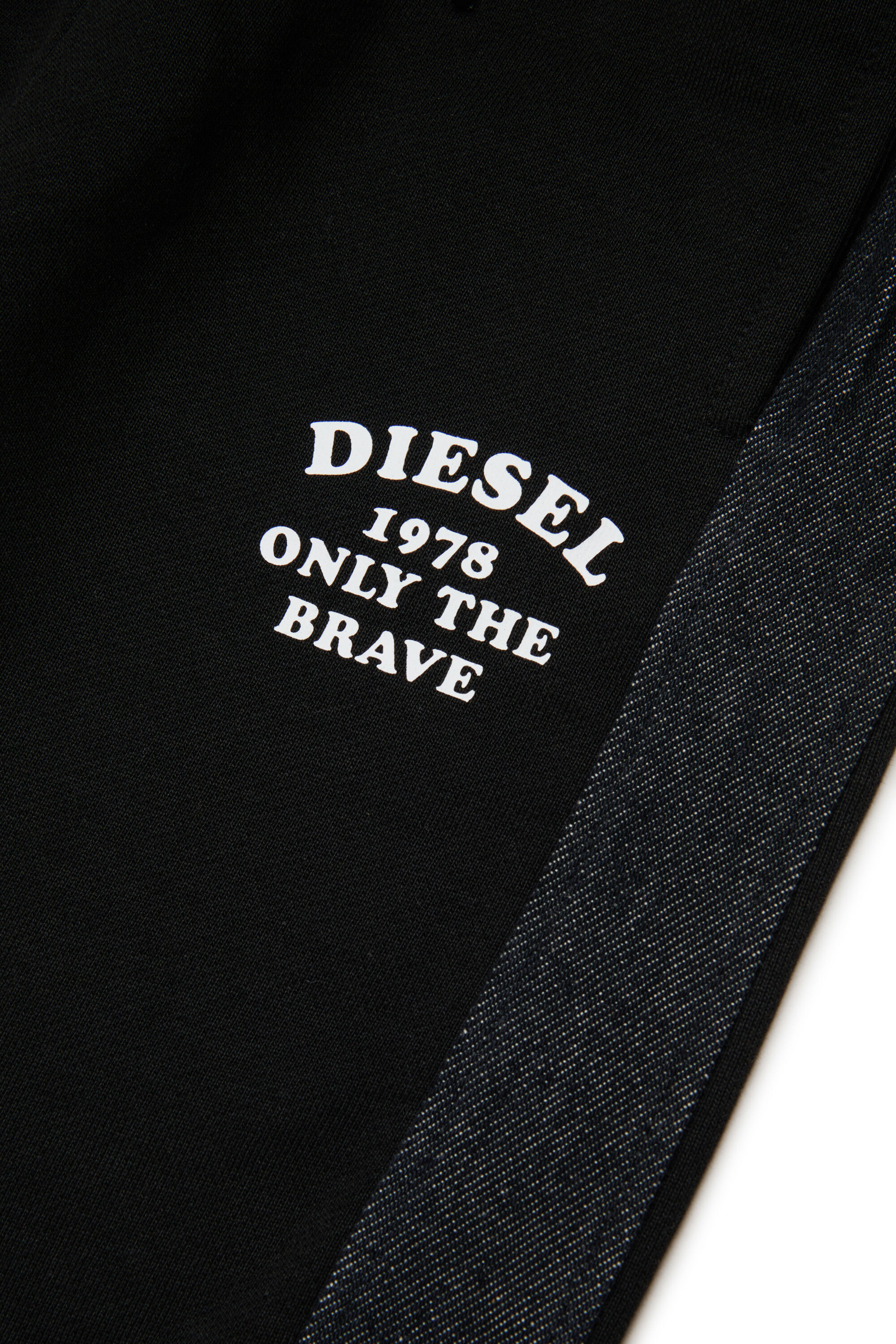 Diesel - PTEAN, Man's Sweatpants with denim side bands in Black - 4