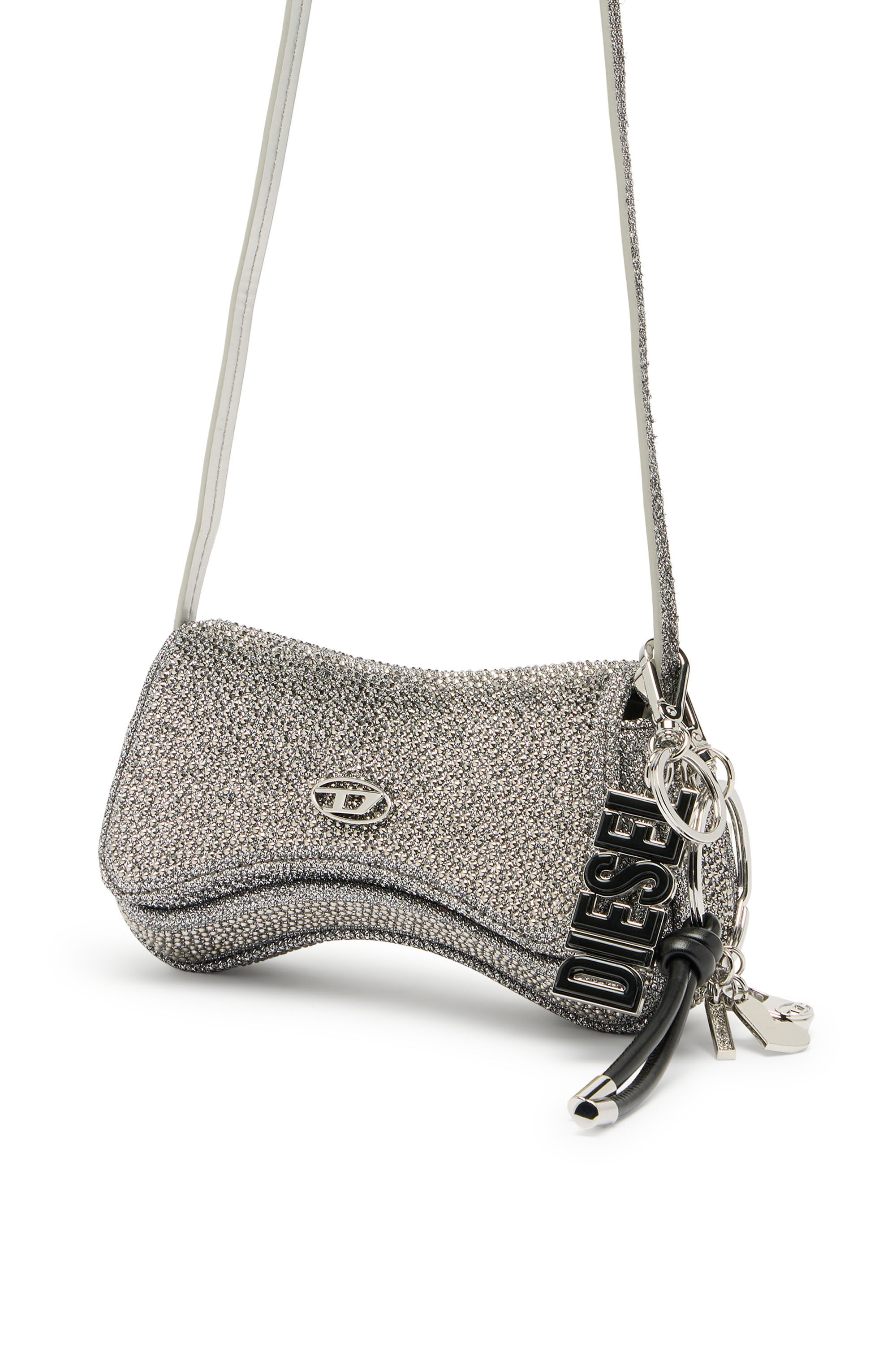Women's Play-Small crossbody bag with crystal | Silver | Diesel