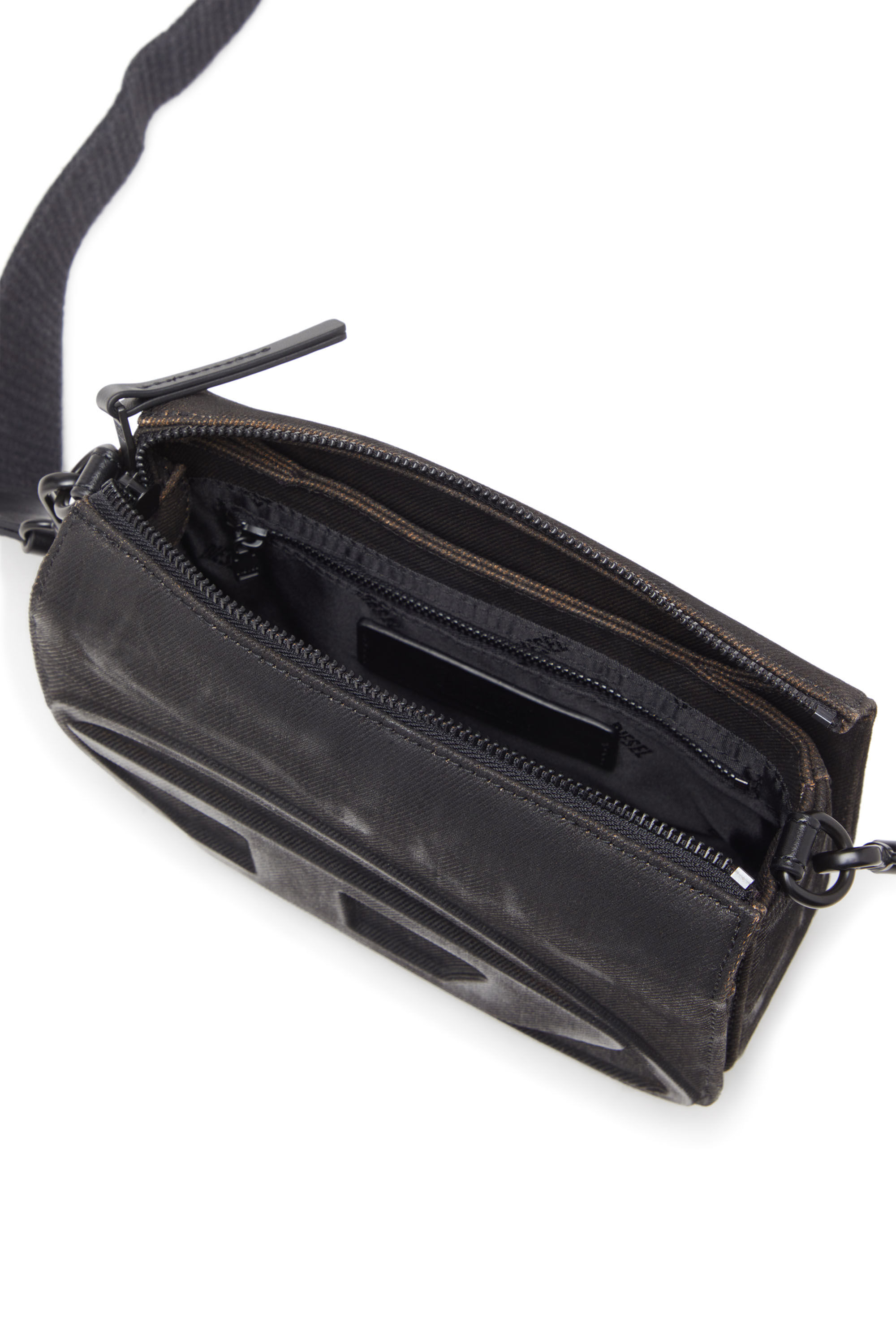 Diesel - 1DR CAMERA BAG, Man's 1DR-Camera bag in flocked denim in Black - 2