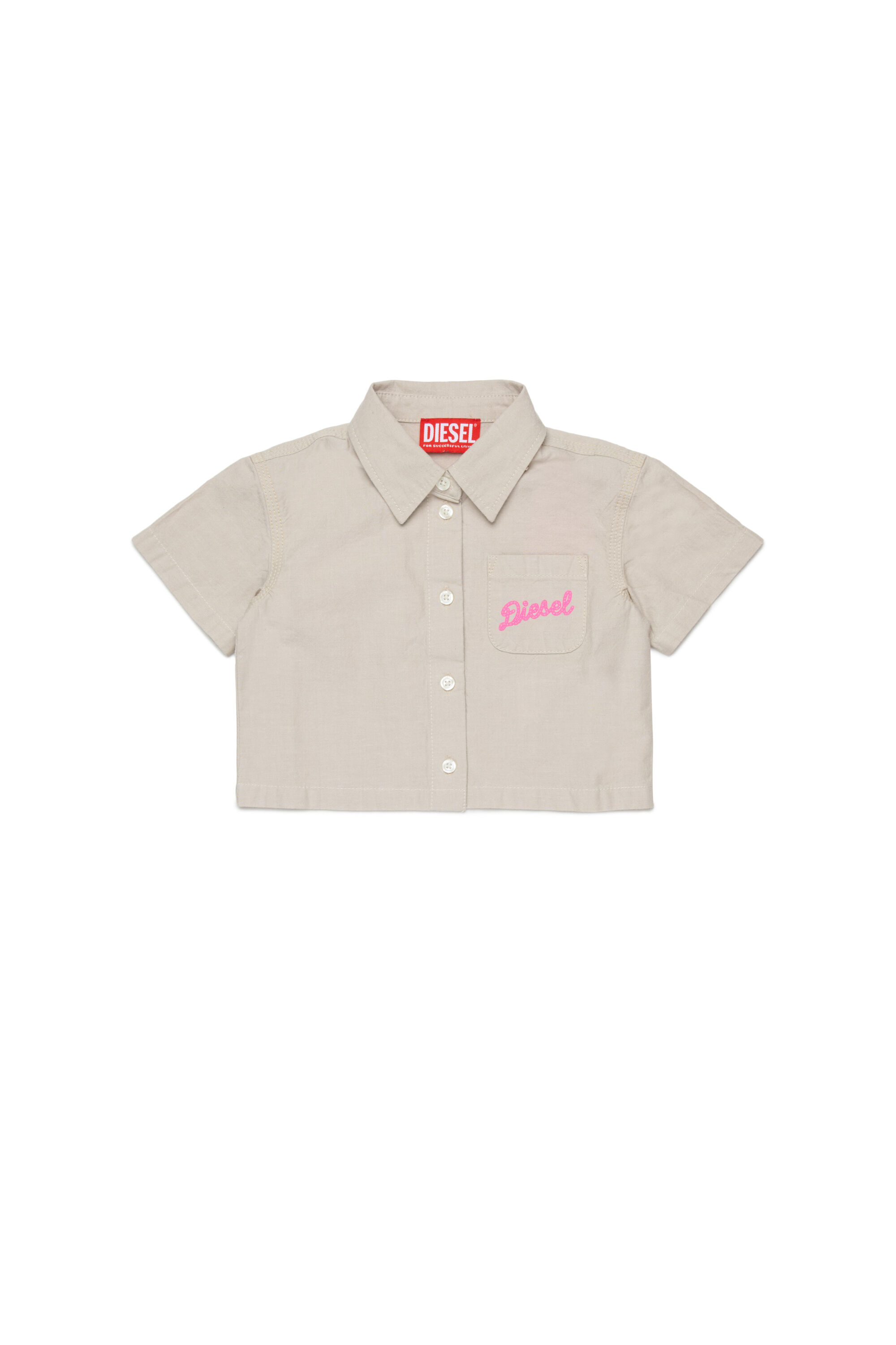 Diesel - COLDYB, Woman's Short-sleeve shirt with logo pocket in White - 1