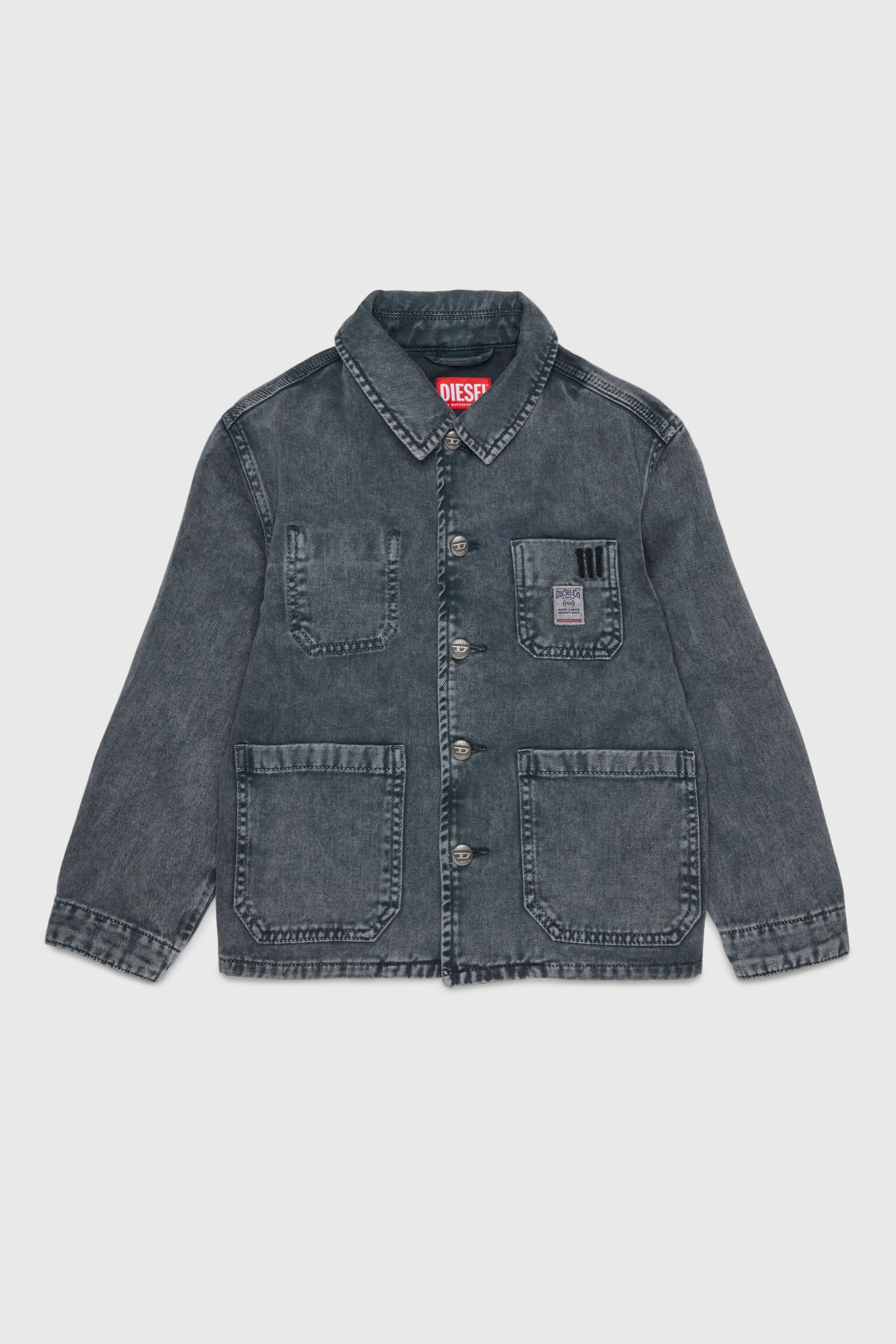 Diesel - JSTACK, Man's Workwear-style shirt jacket in Dark grey - 1