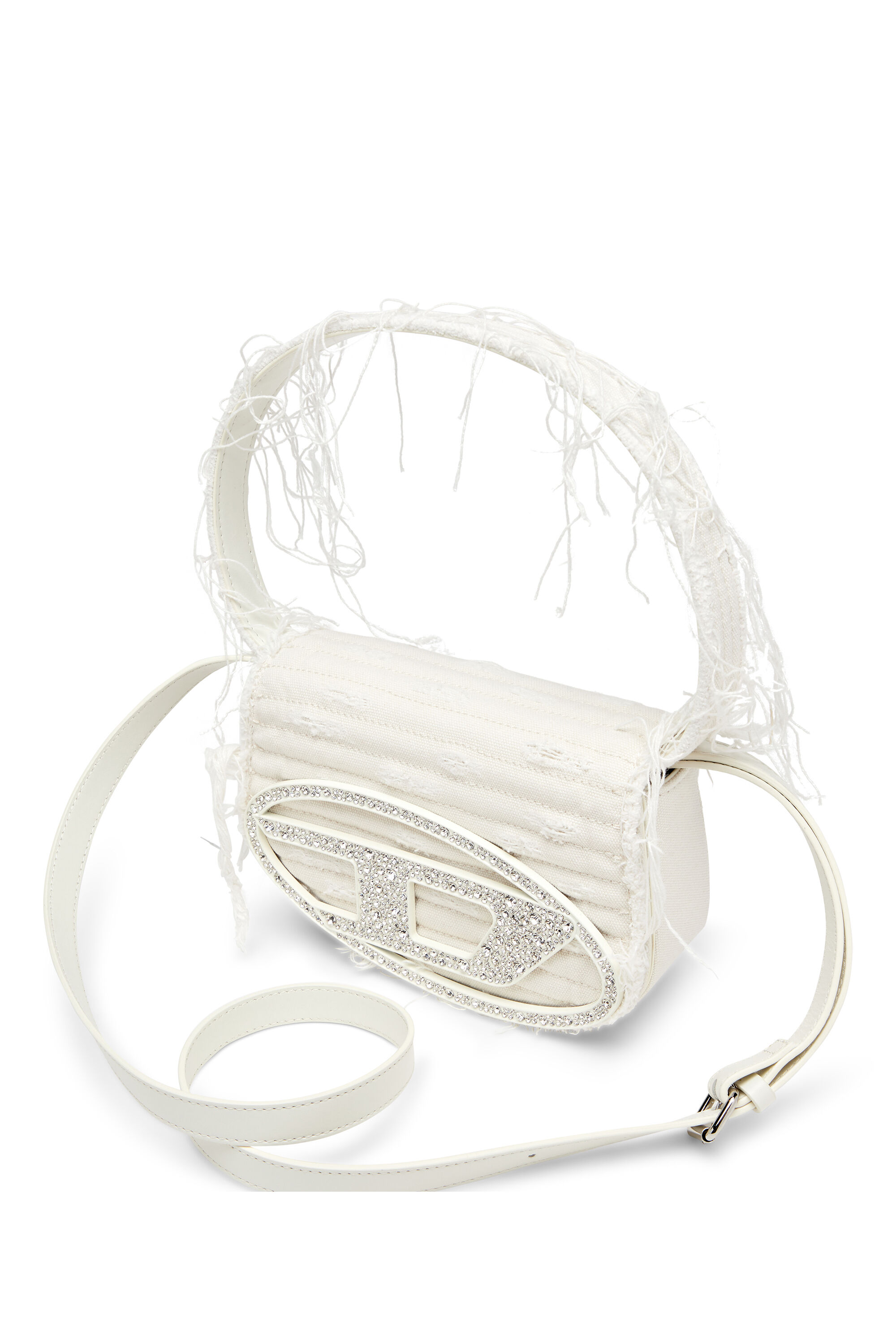 DIESEL | 1DR XS CHAIN STRAP BAG WHITE バッグ 1DR XS Bag Woman: leather mini Bag with D logo plaque | Diesel