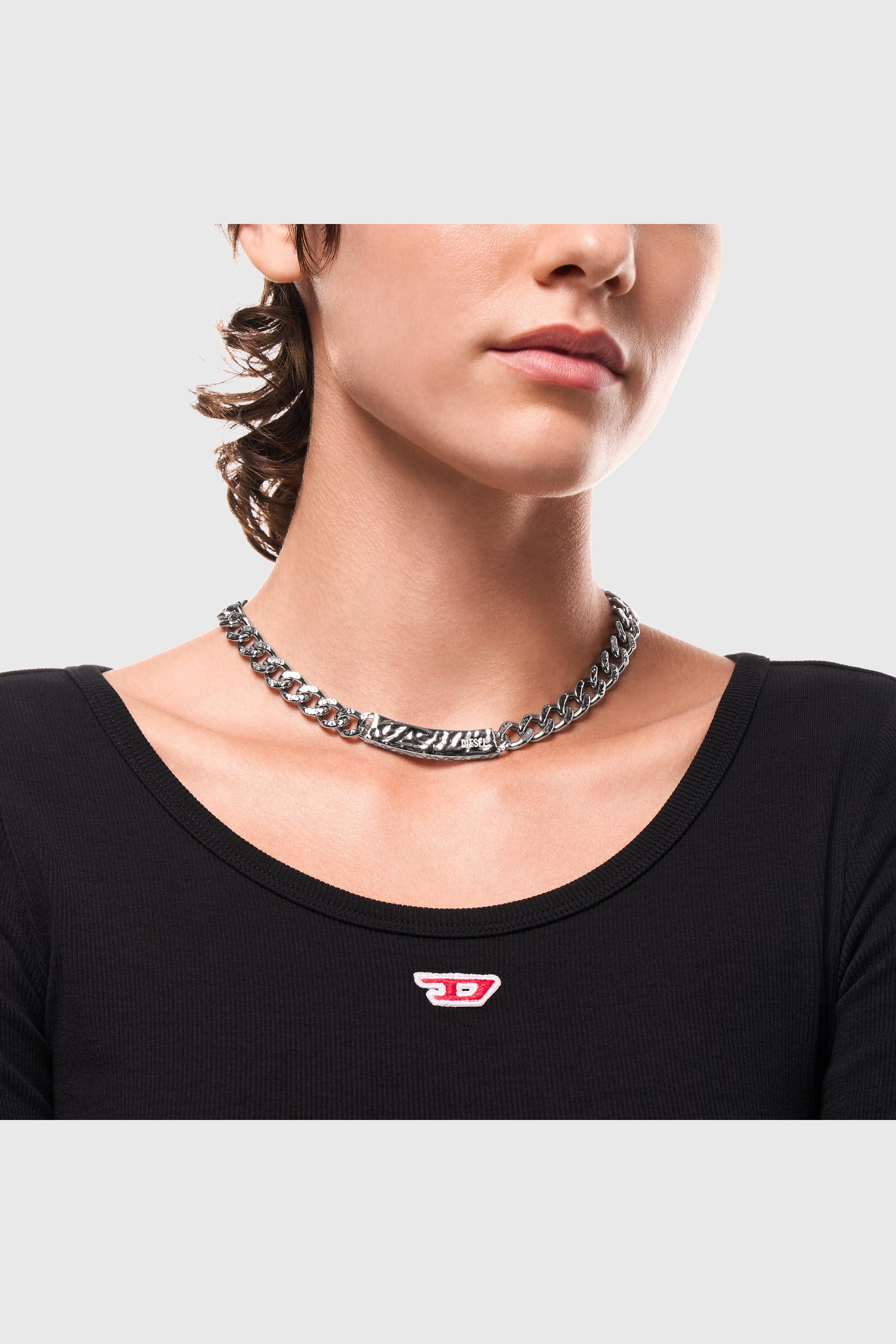 Diesel - DX1733040, Unisex's Stainless Steel Chain Necklace in Silver - 4