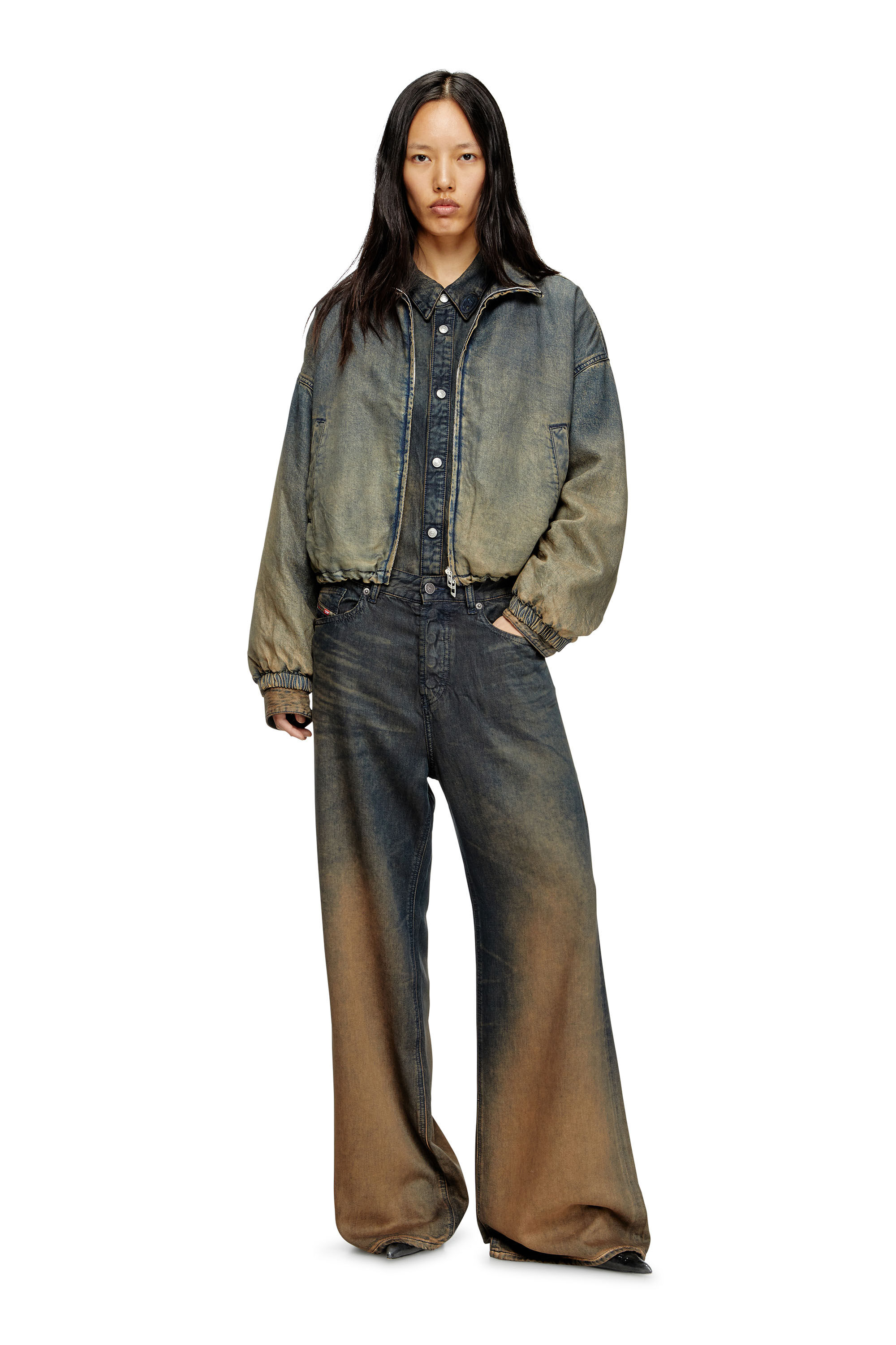 Diesel - Woman's Relaxed Jeans 1996 D-Sire 068TF, Blue/Brown - 1
