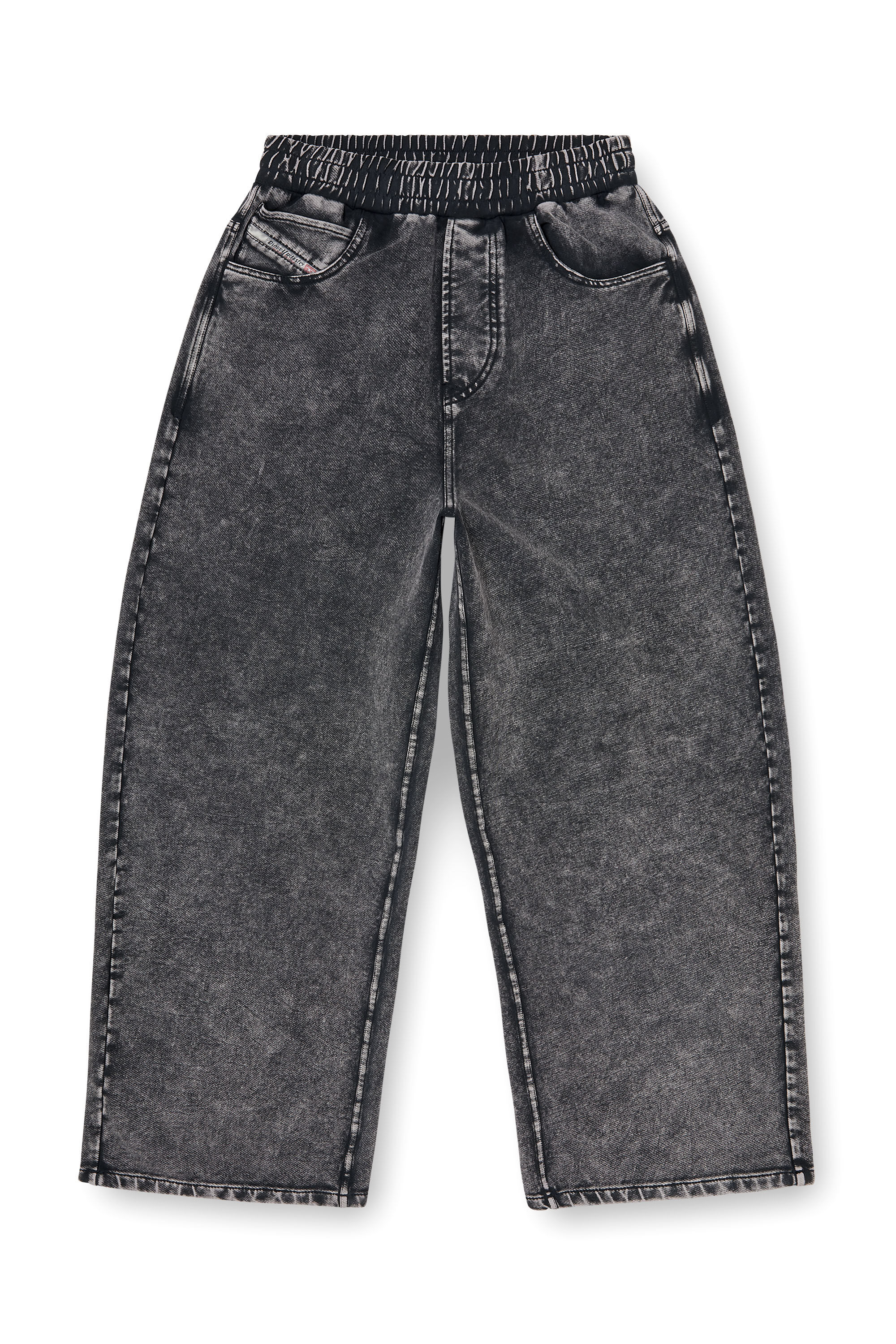 Diesel - P-STUKY, Woman's Sweatpants with denim effect in Dark grey - 2