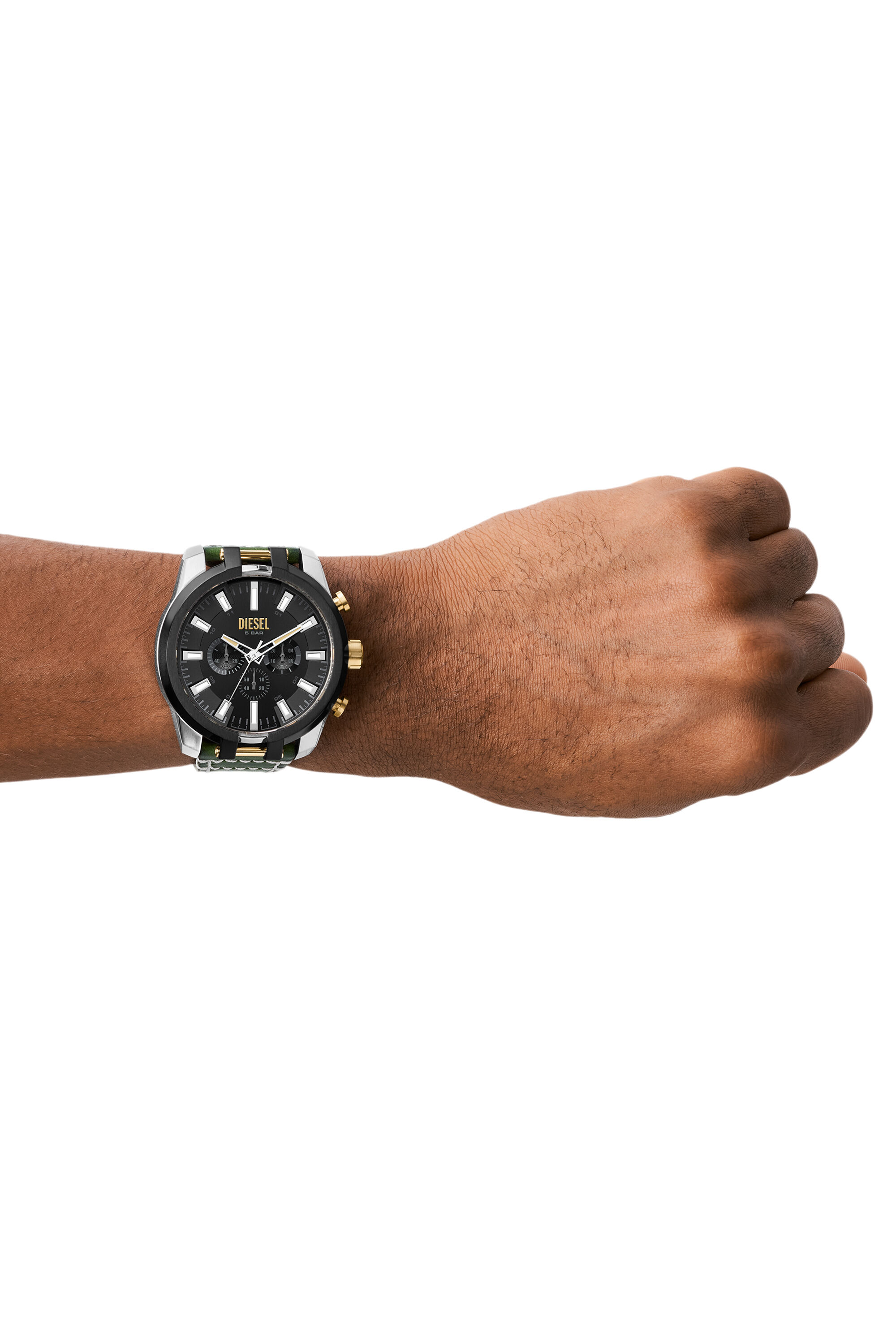 DZ4588 Man: Split chronograph leather green | watch Diesel