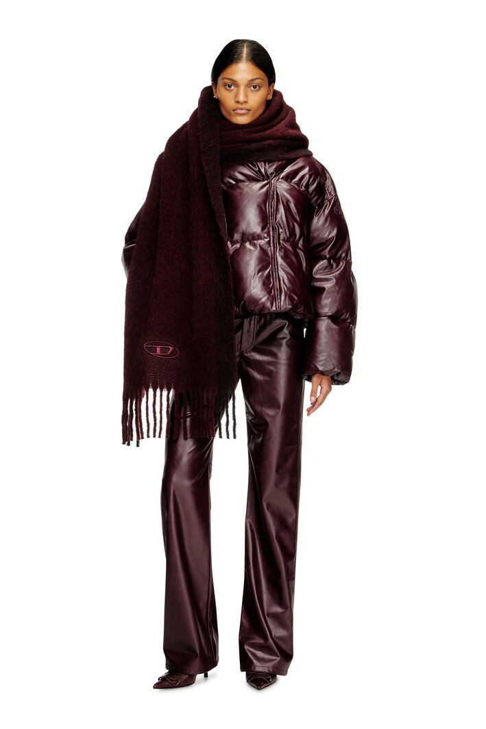 Diesel - FR-S-OLID, Unisex's Jacquard wool scarf in burgundy in Burgundy - 4