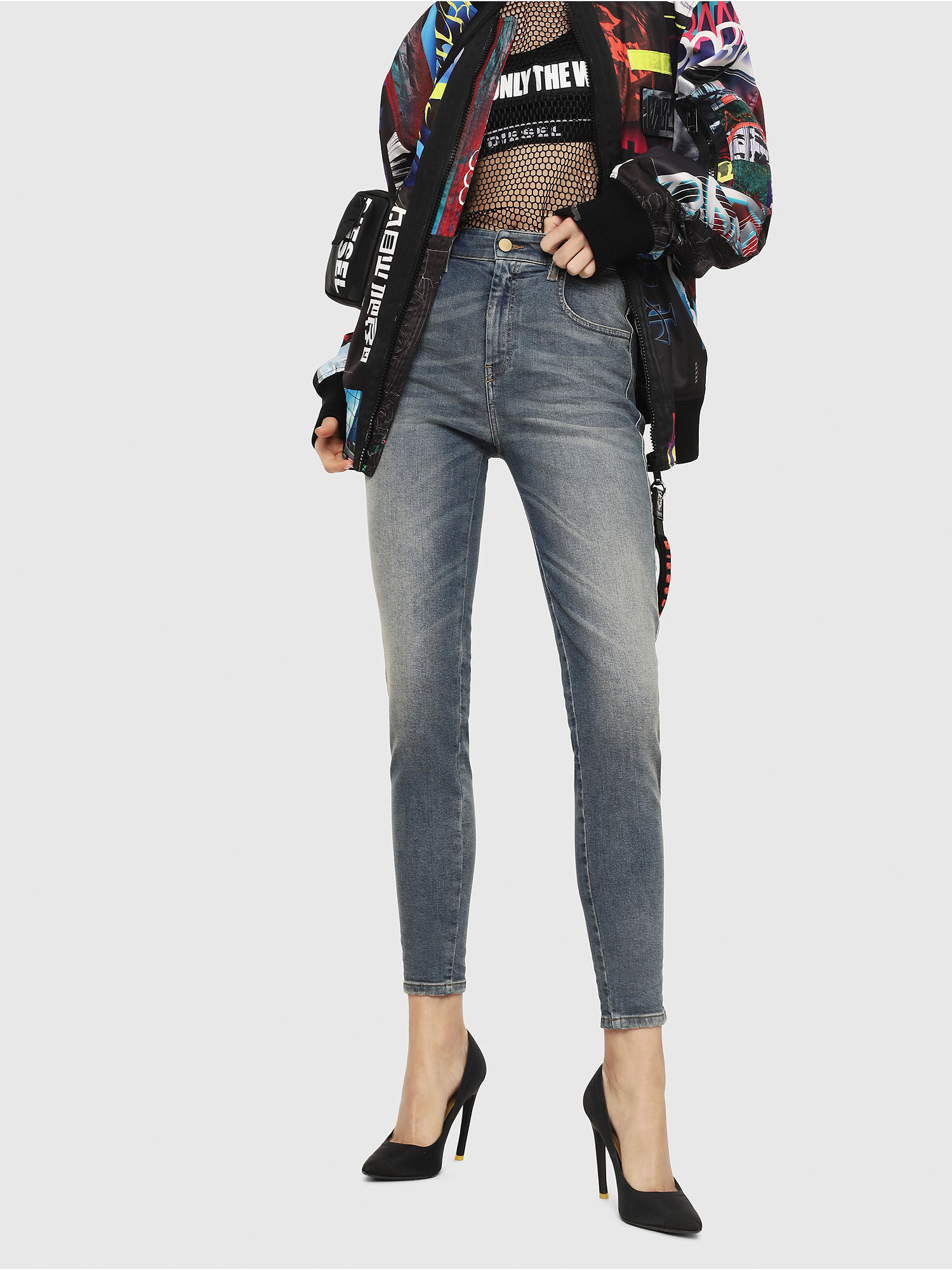 diesel high waist skinny jeans