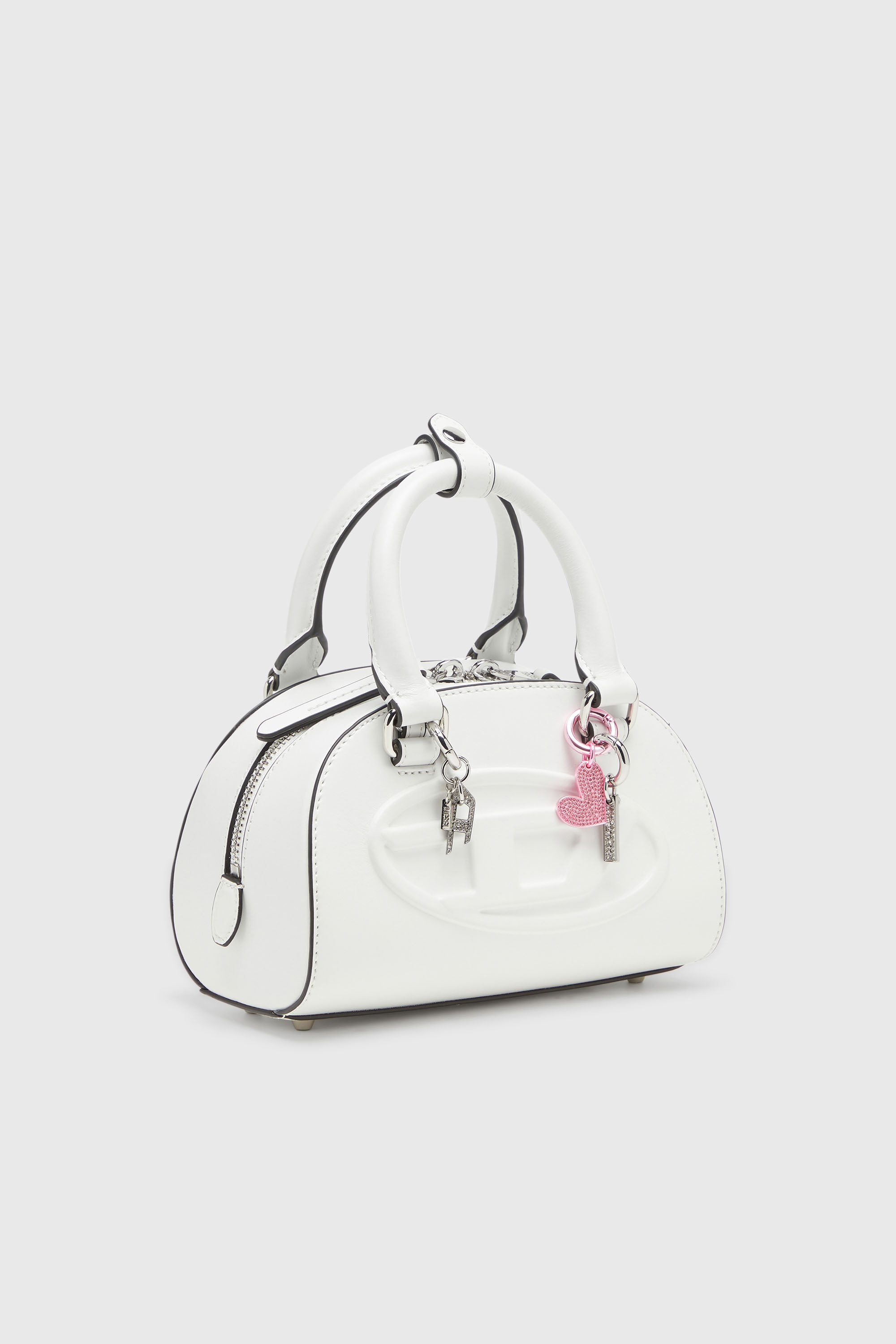Women's 1DR Dome-Leather bowling bag | White | Diesel {{Country}}