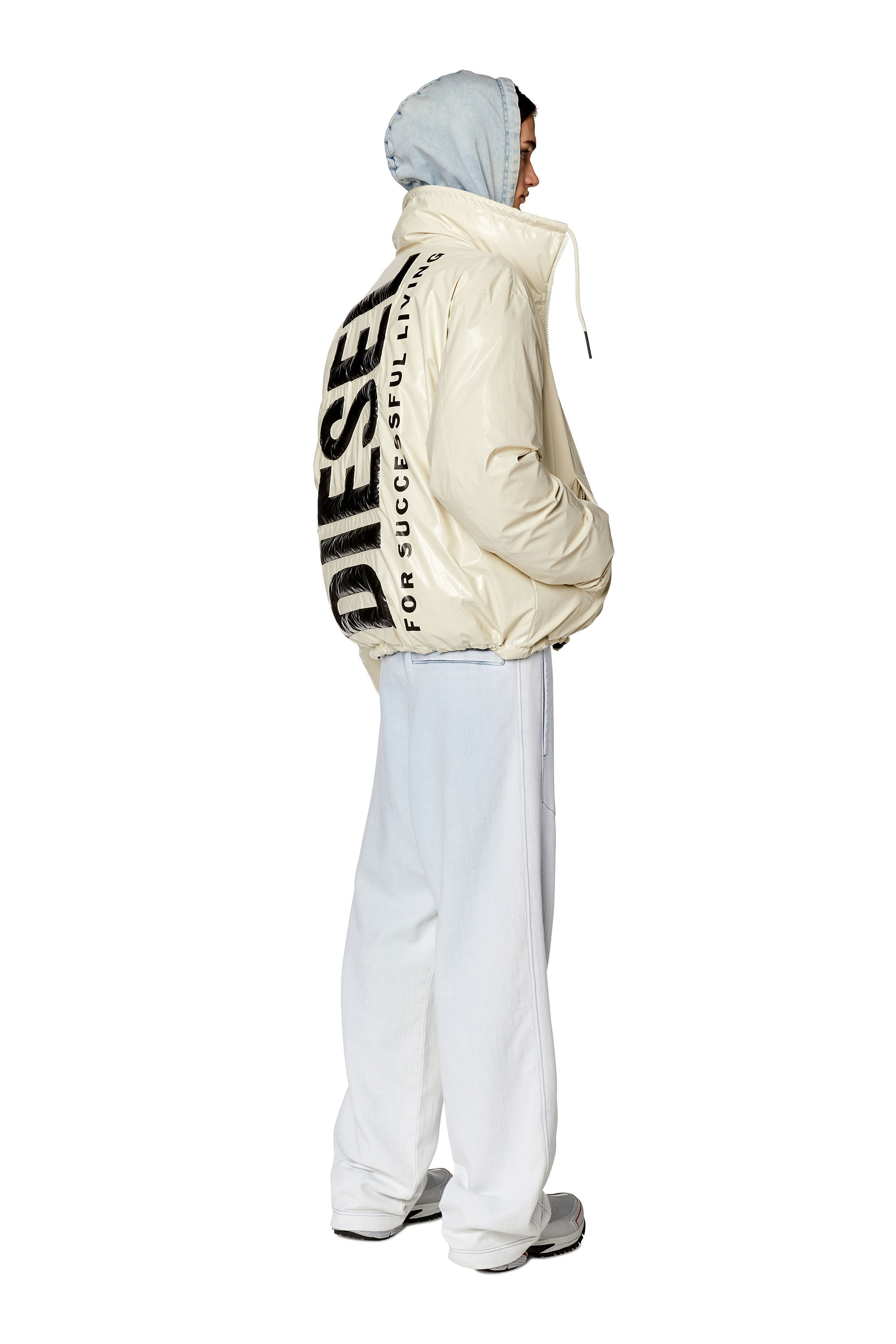 Men s Padded jacket with maxi logo W JUPIT Diesel