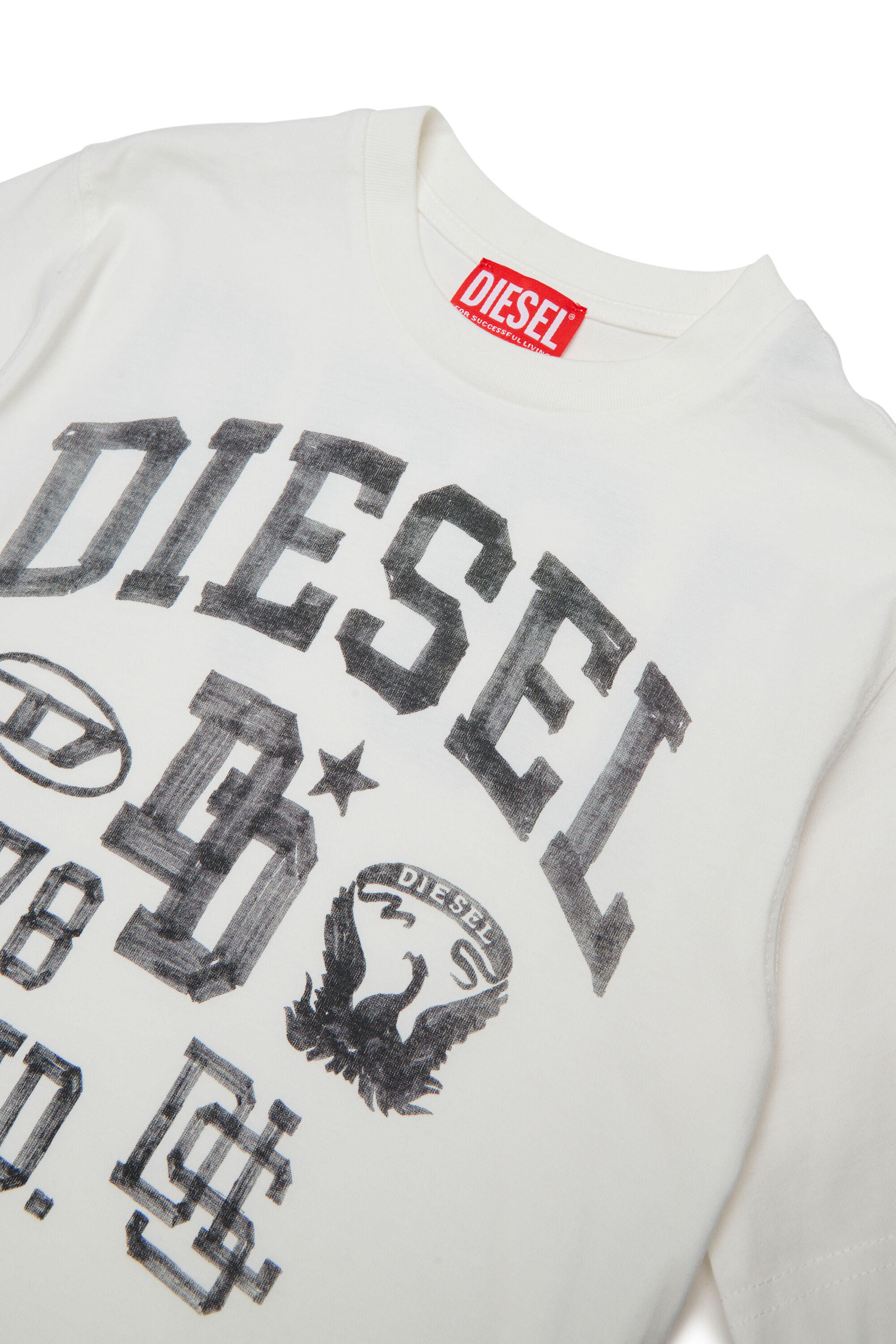 Diesel - TBAND OVER, Man's Cotton T-shirt with varsity graphics in White - 3