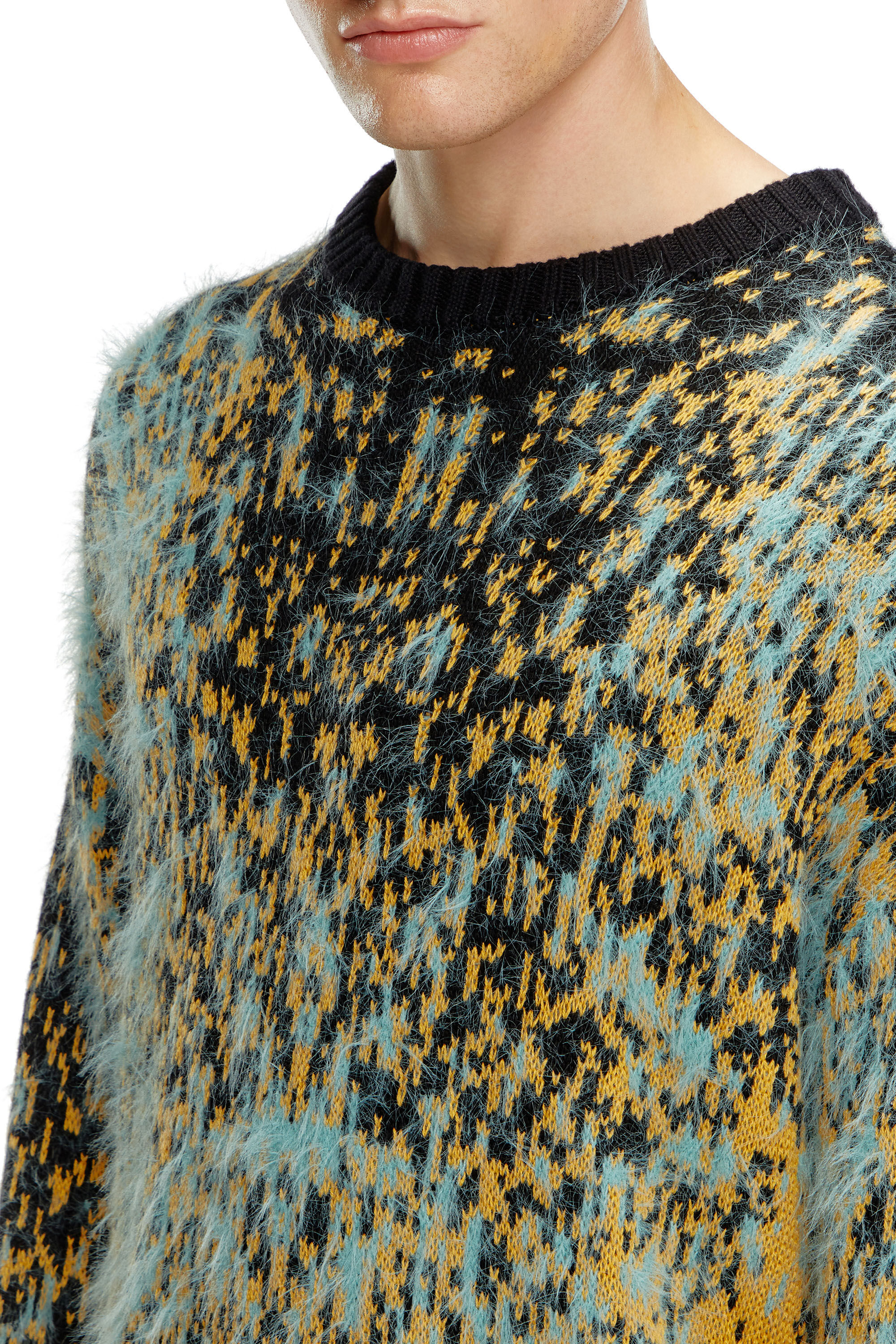 Diesel - K-RAIN, Man's Jumper with acid rain effect in Blue/Yellow - 5