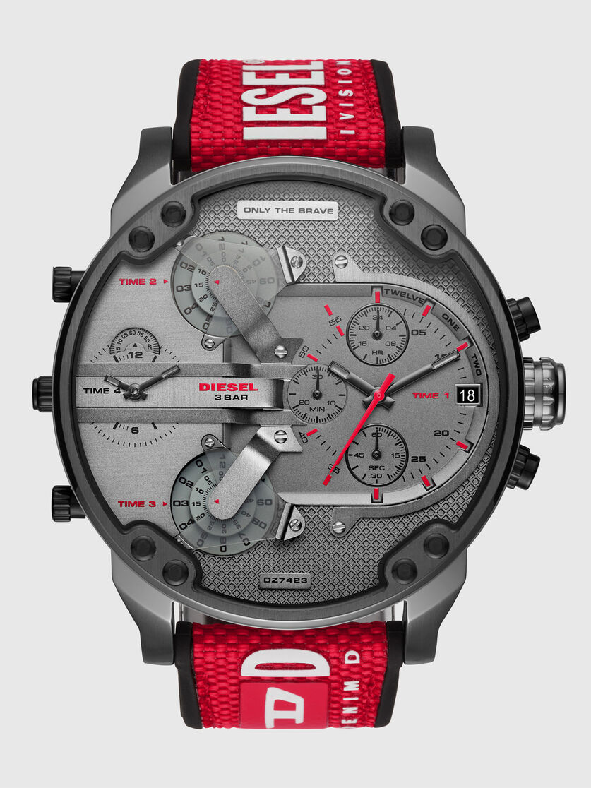Dz7423 Man Mr Daddy 2 0 Chronograph Red Nylon Watch Diesel