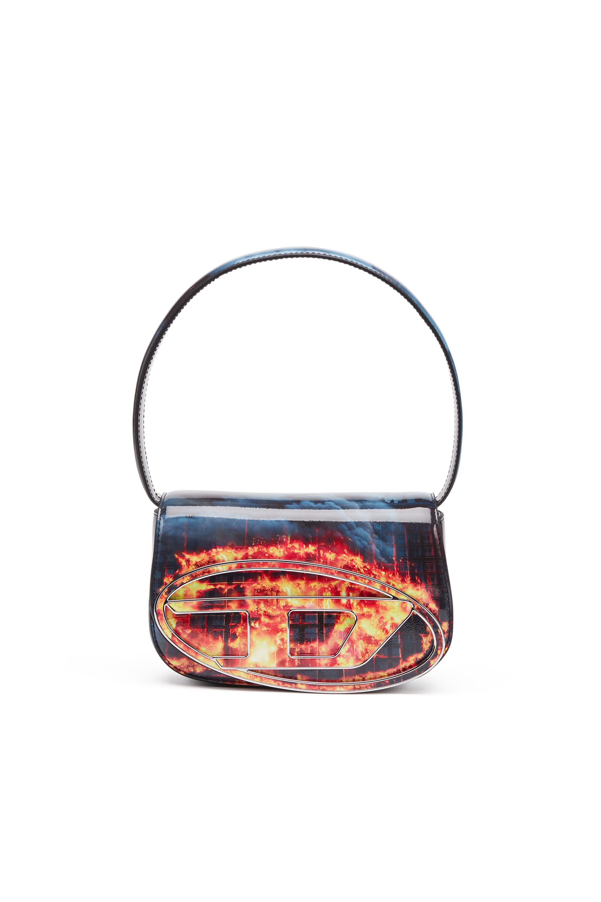 Women's 1DR-Iconic shoulder bag with fire print | Multicolor | Diesel