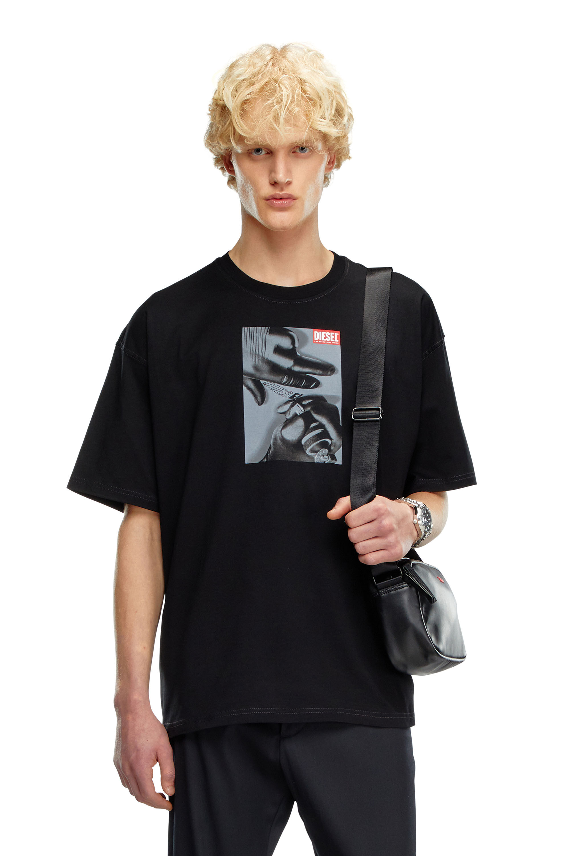 Diesel - T-BOXT-K4, Man T-shirt with tattoo glove print in Black - Image 3